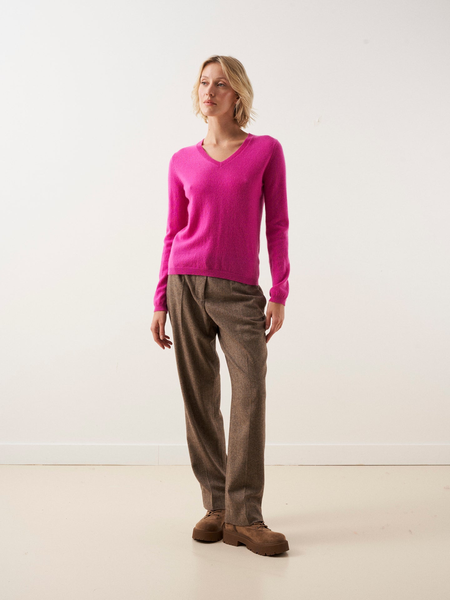 aife - 100% cashmere sweater - rosebud