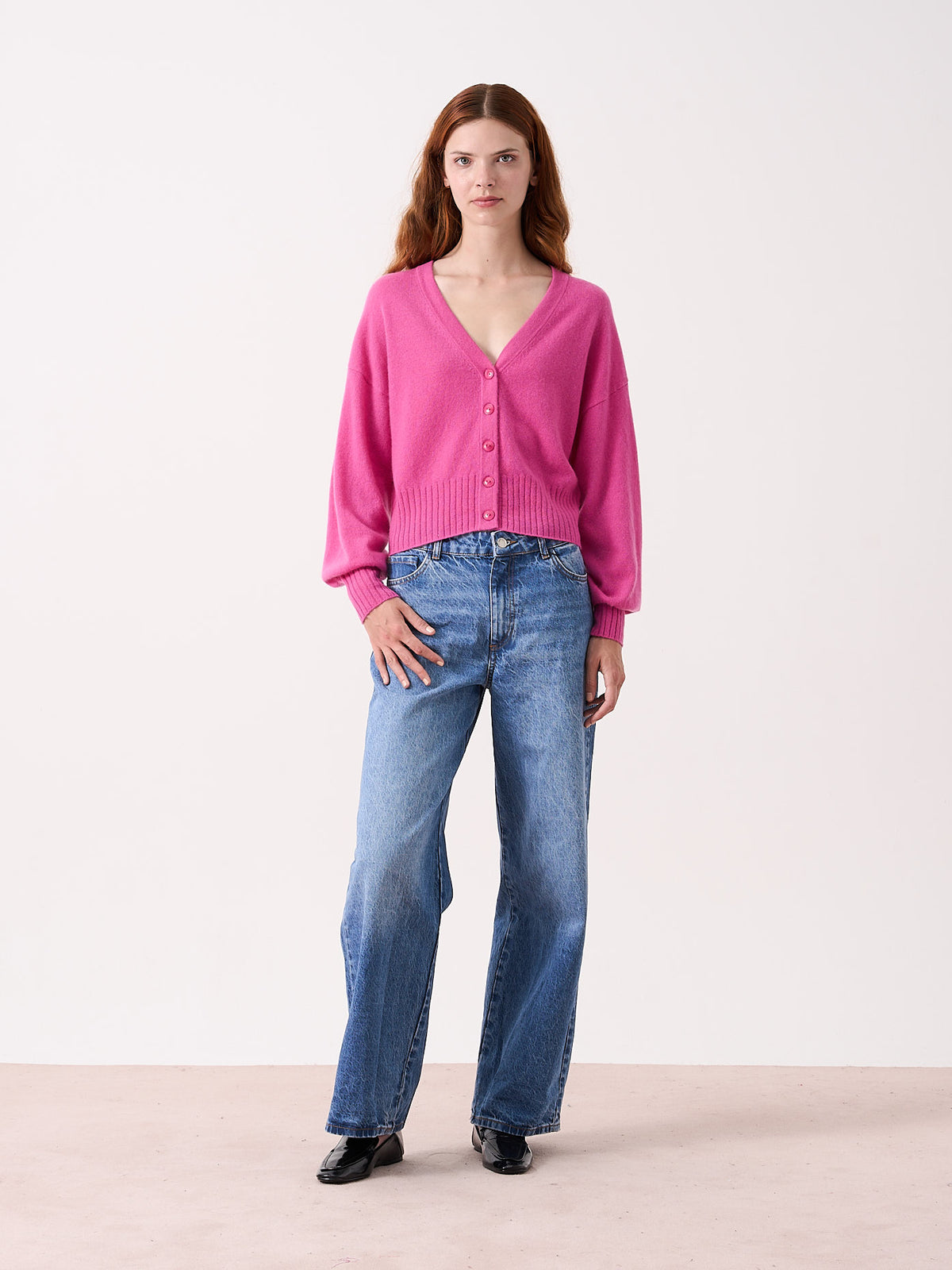 eugenie - 100% cashmere cardigan - rosebud