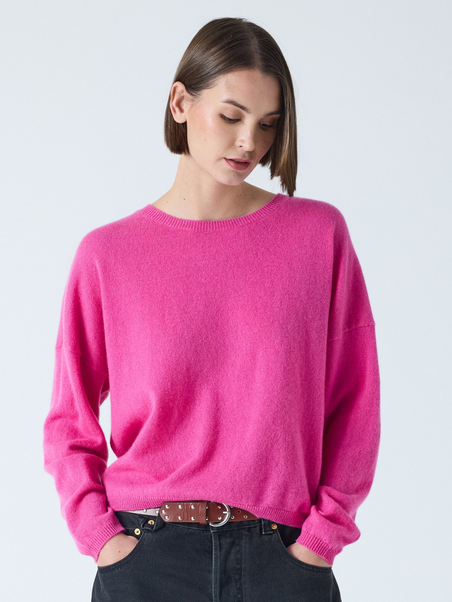 kaira - Pull col rond 100% cachemire - rosebud