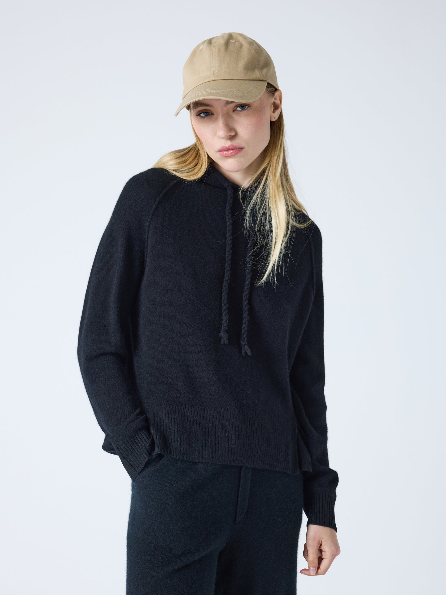 yuna - hoodie 100% cachemire - black