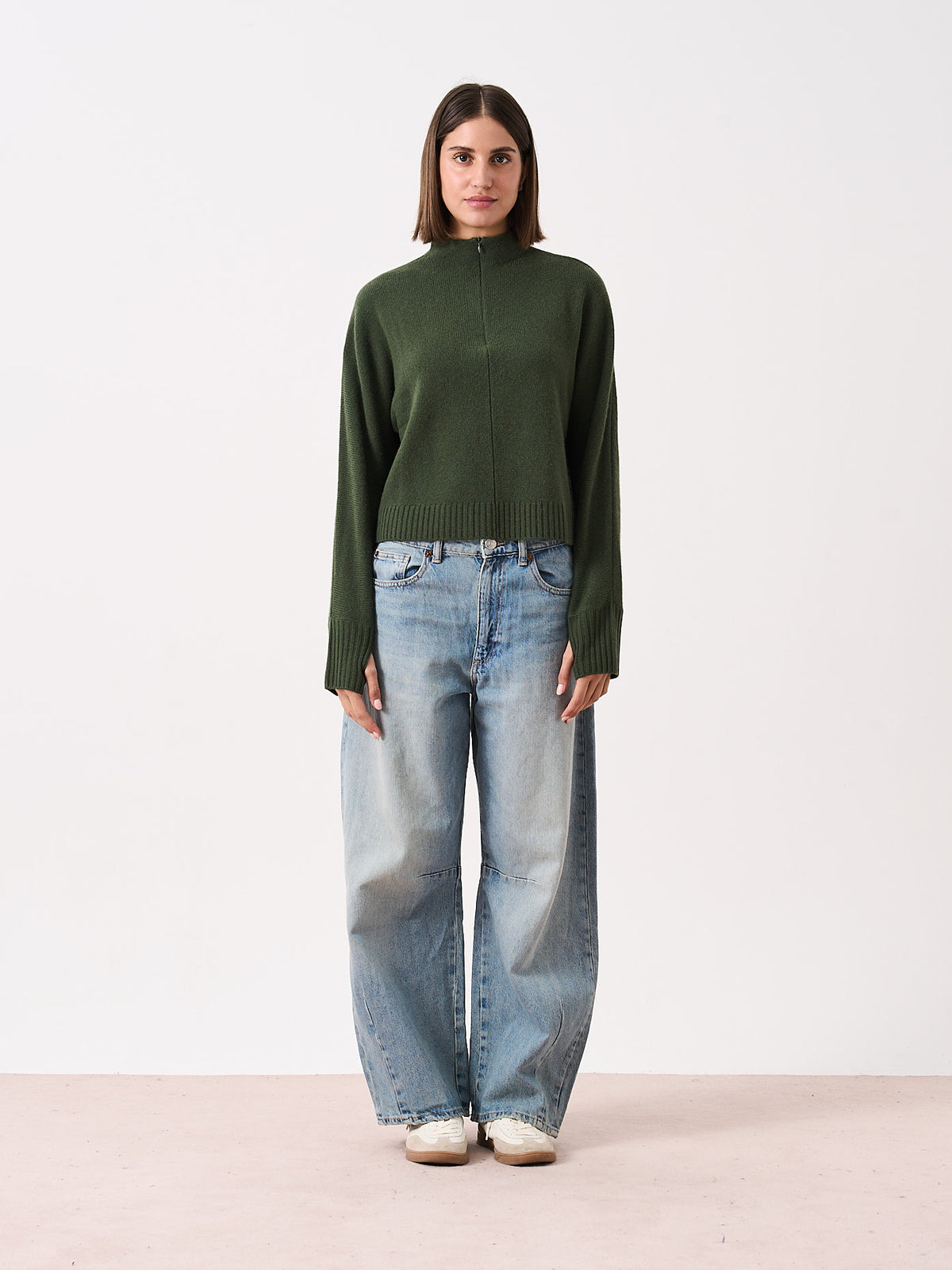 aeryn - Yak and cashmere high-neck sweater - artichoke