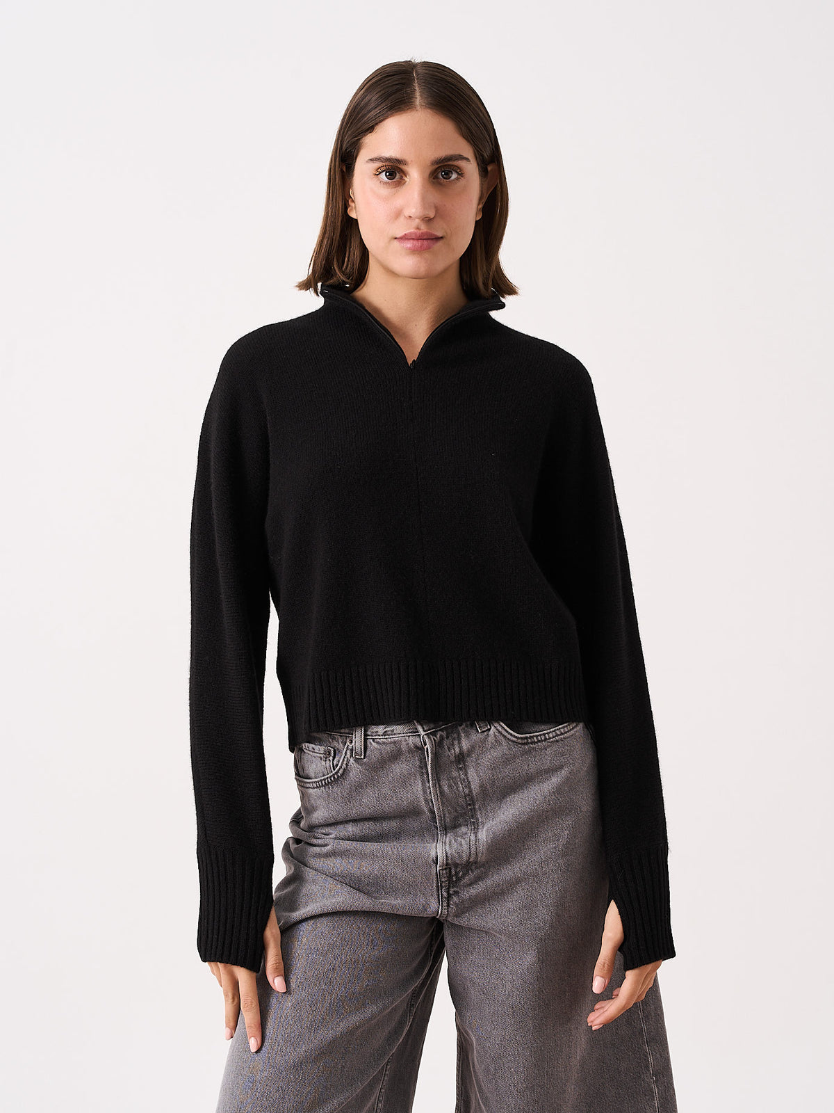 aeryn - Yak and cashmere high-neck sweater - black