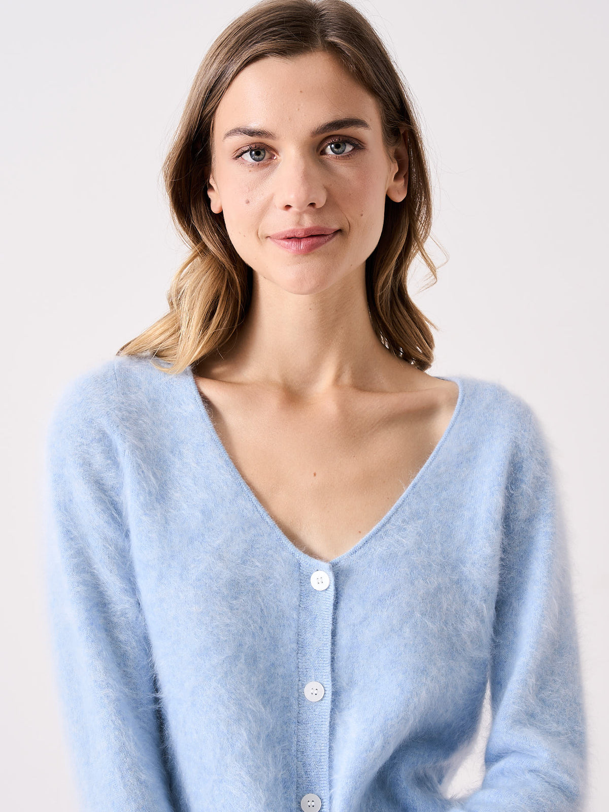 neve - Brushed cashmere cardigan - cloudy blue