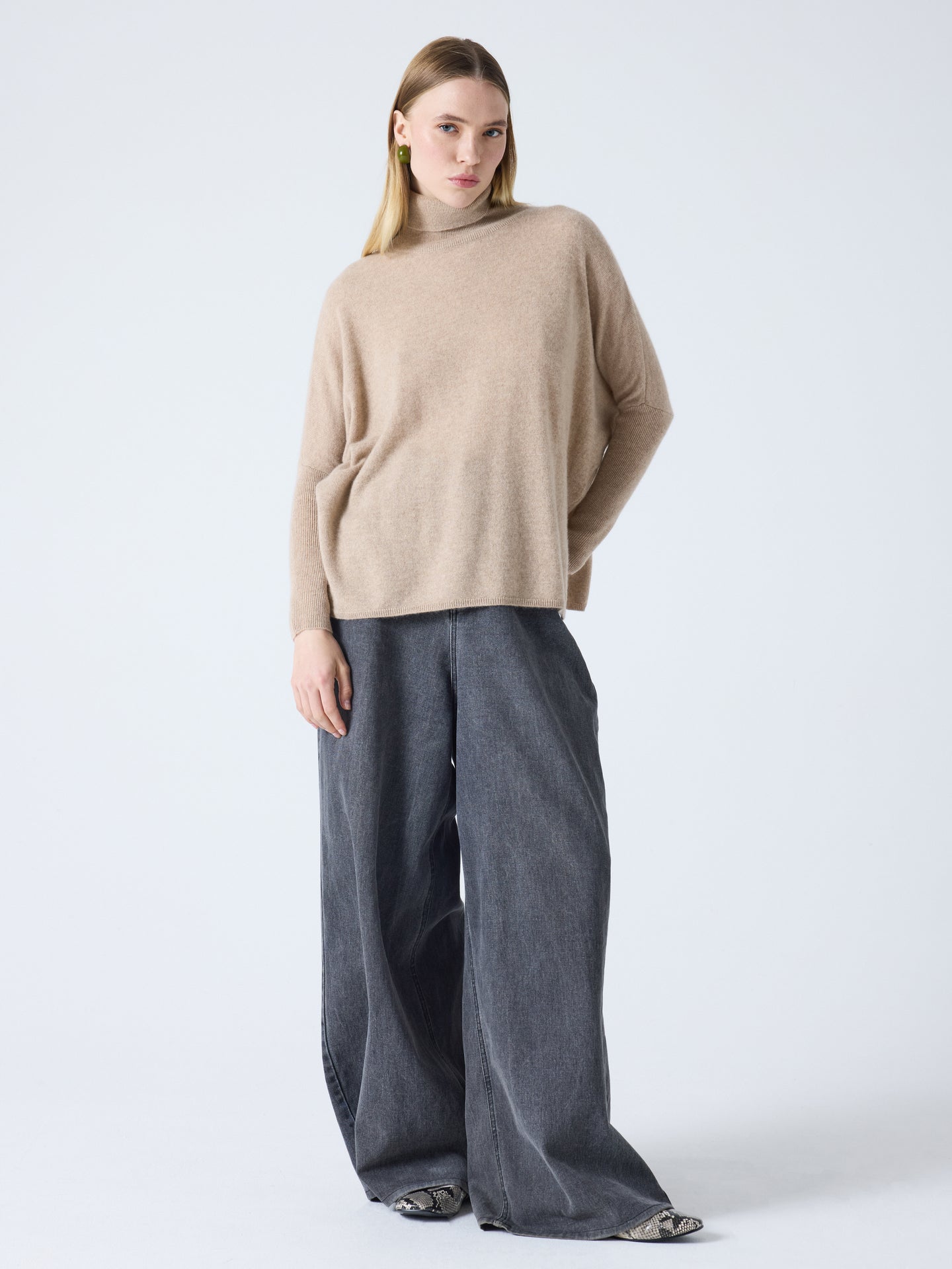 clara - Pull col roulé en cachemire - chestnut