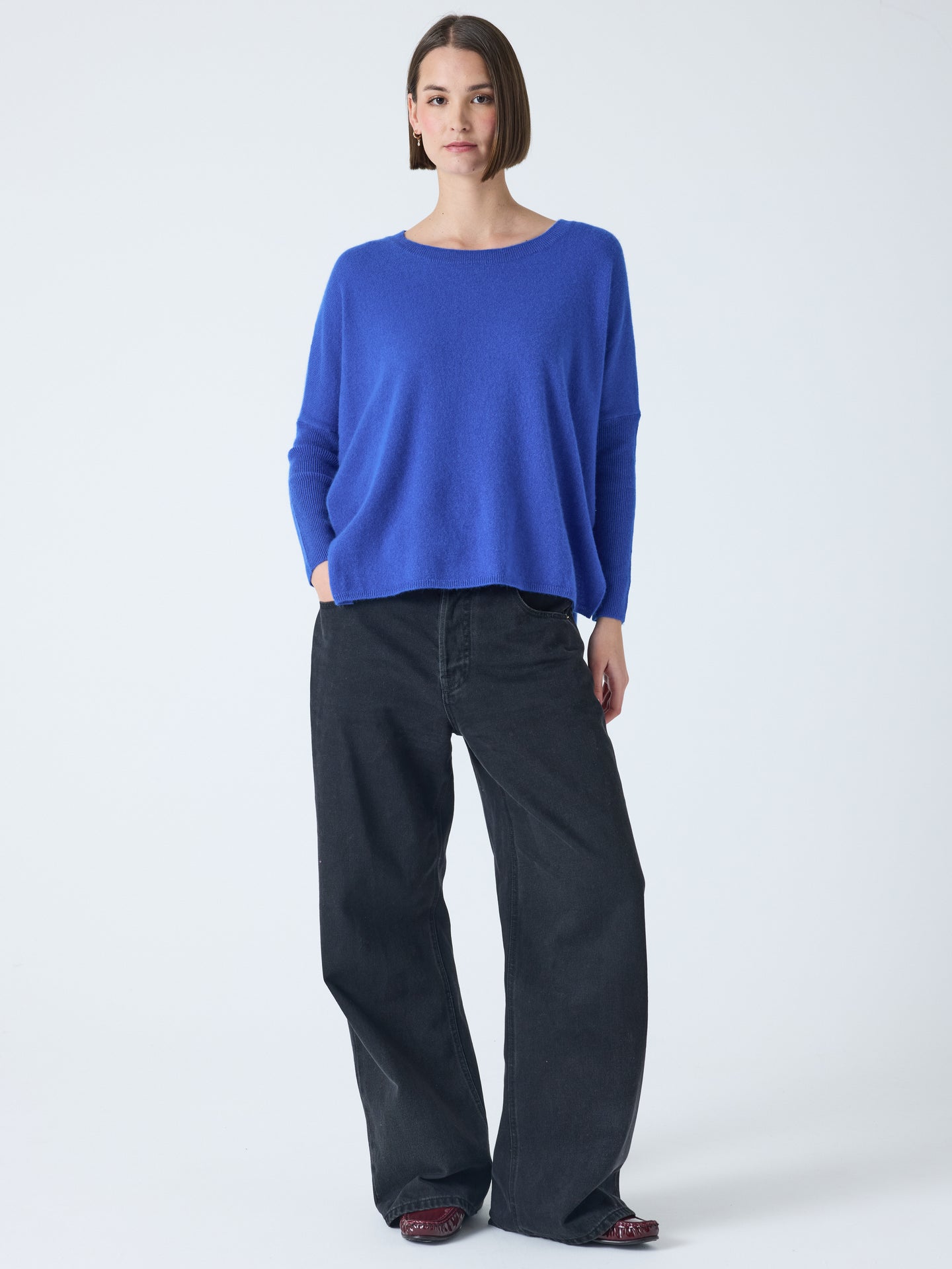 Astrid - Poncho mit Rundhalsausschnitt, 100 % Kaschmir - fairy-blue