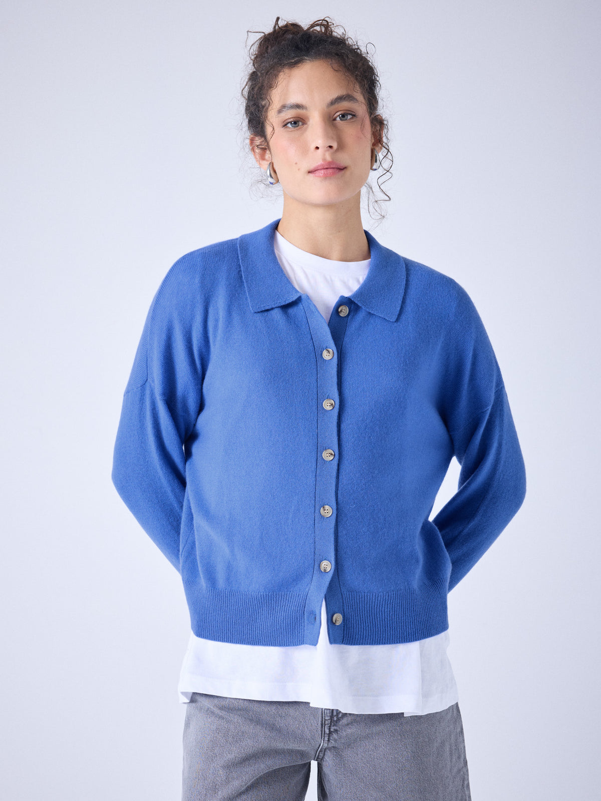 majura - chemise 100% cachemire - horizon blue