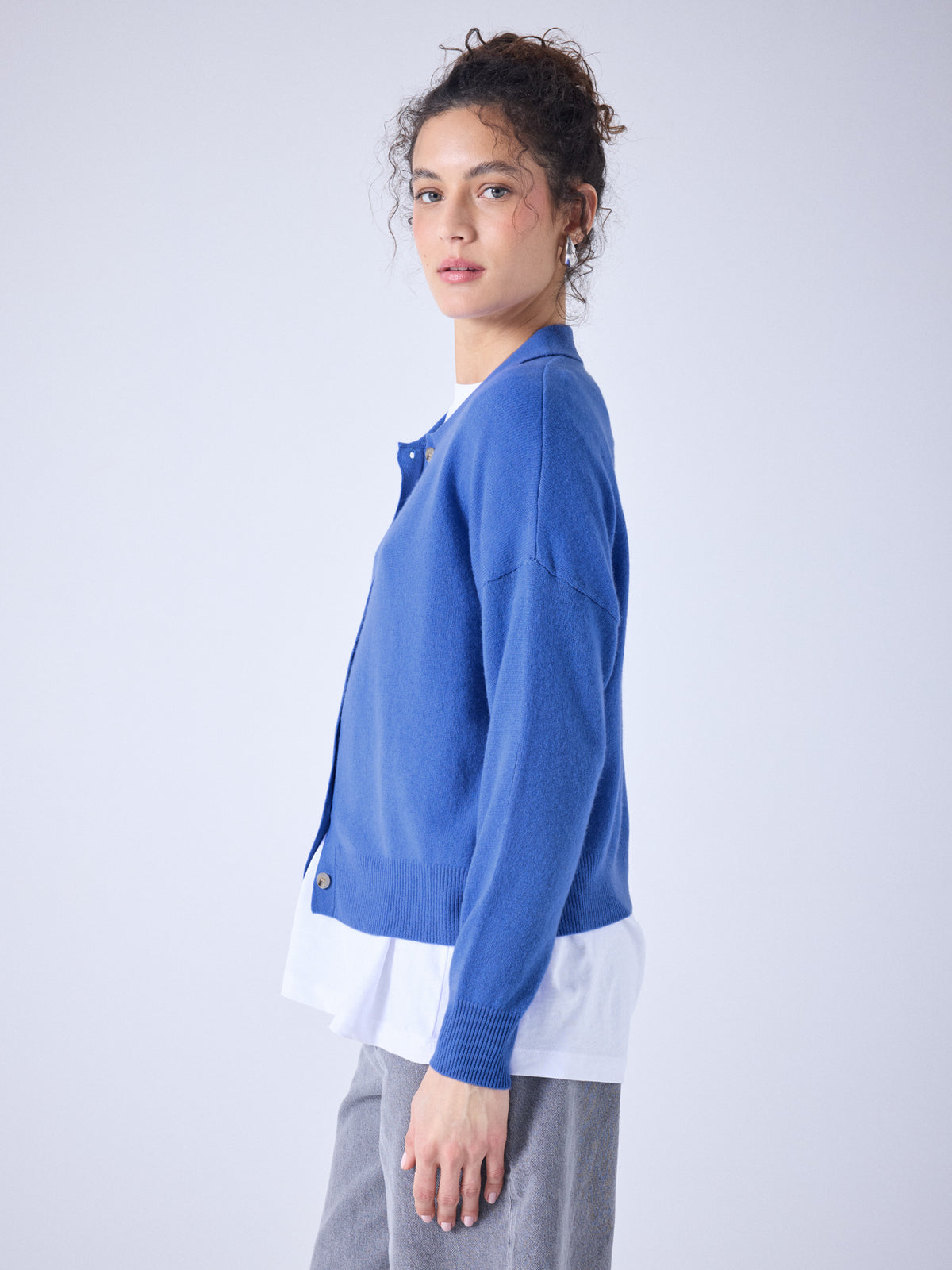 majura - chemise 100% cachemire - horizon blue