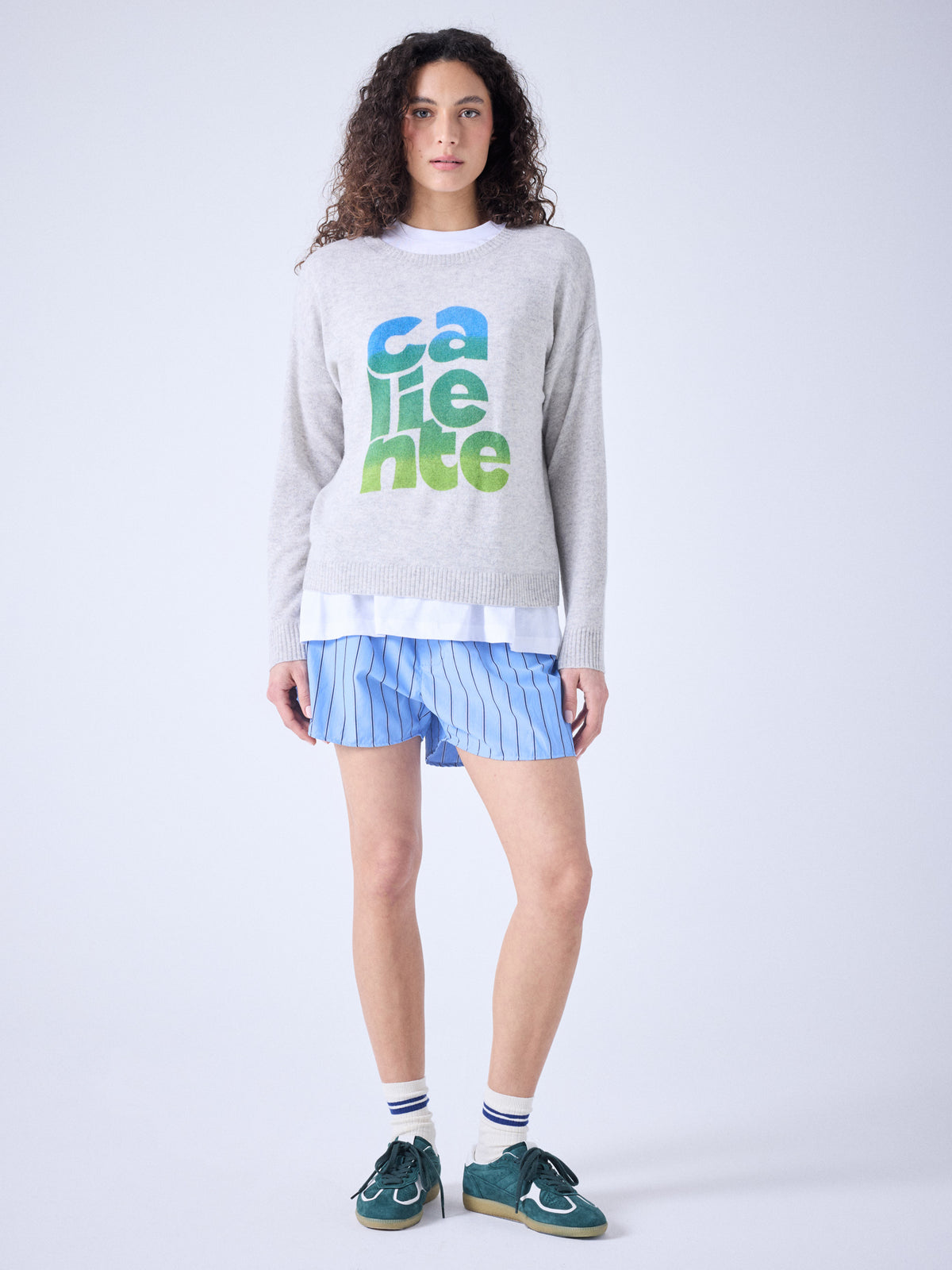 Manolita - round neck cashmere sweater - light heather gray