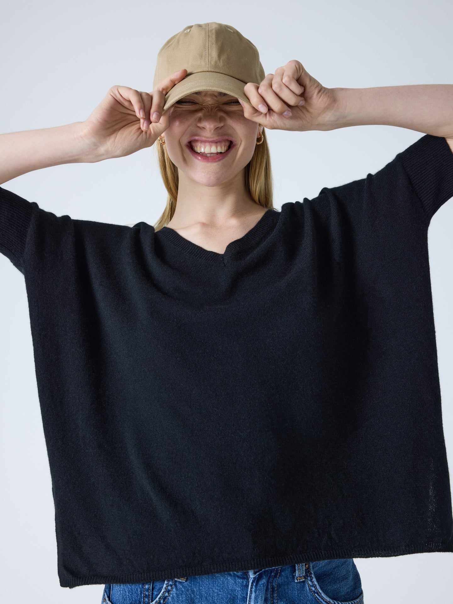 Kate - Poncho aus 100 % Kaschmir - black