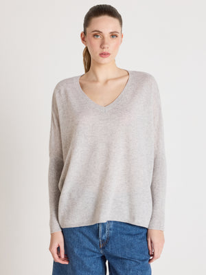 pull poncho camille - Pull poncho en cachemire - light heather grey