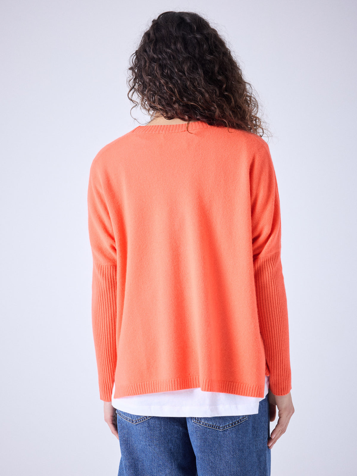 Paula - cashmere v-neck cardigan - pomelo neon