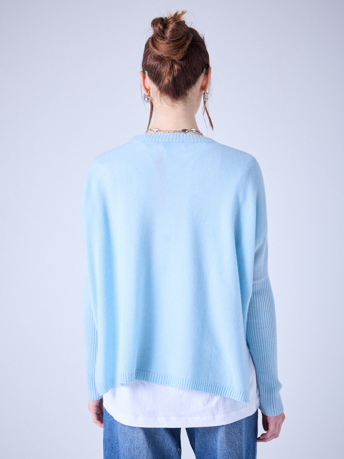 Paula - cashmere v-neck cardigan - sky