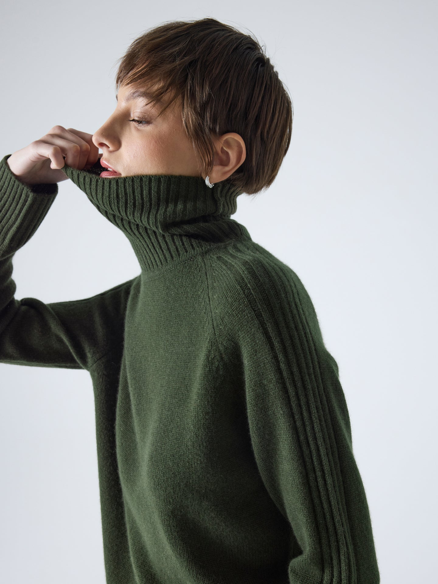 sylviana - Pull col roulé 100% cachemire - forest