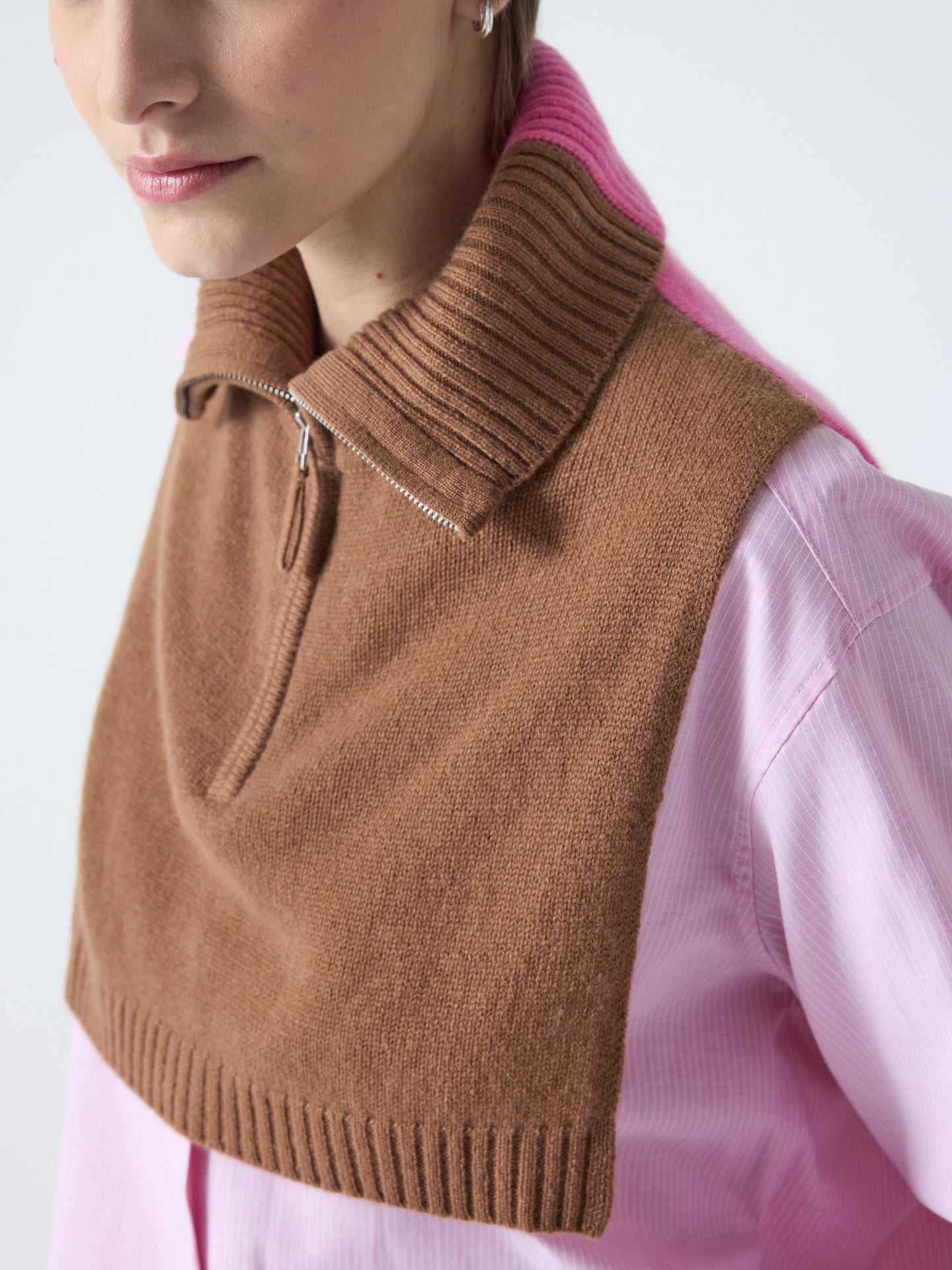 tina - Kragen mit Reißverschluss aus 100 % Kaschmir