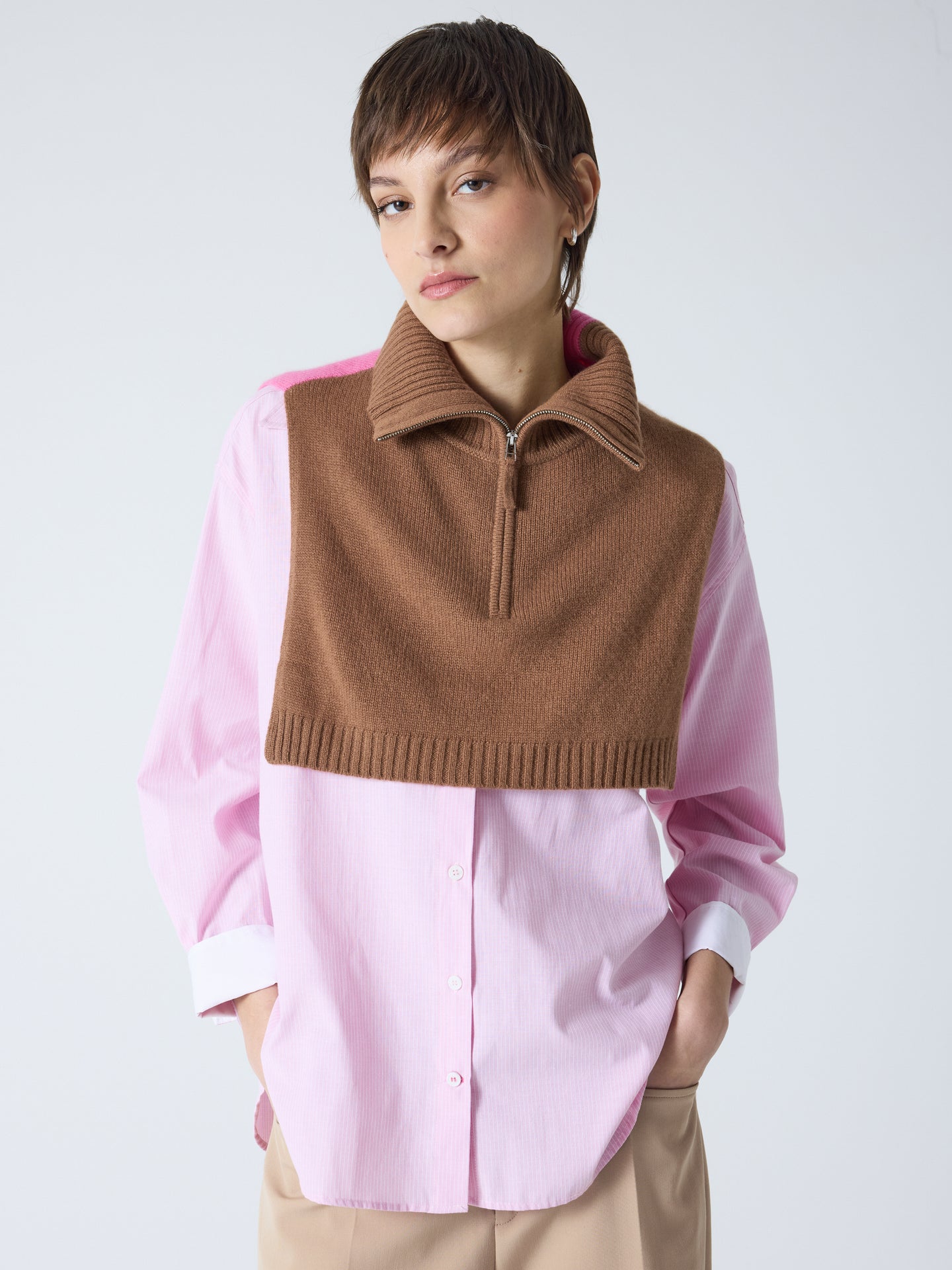 tina - Kragen mit Reißverschluss aus 100 % Kaschmir