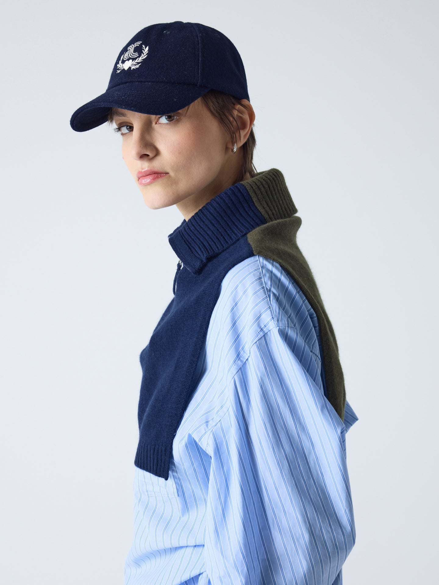 tina - Col zippé 100% cachemire - navy