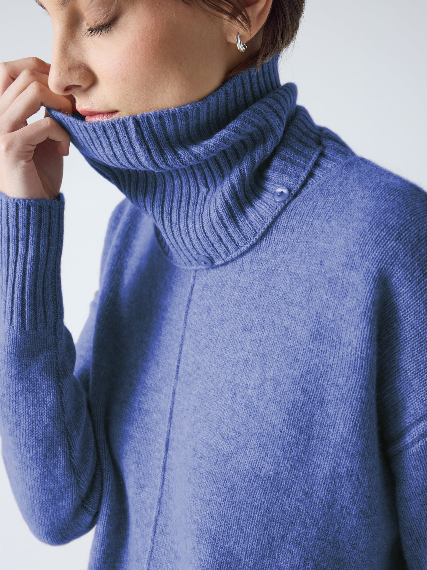 candace - Pull col roulé amovible - denim