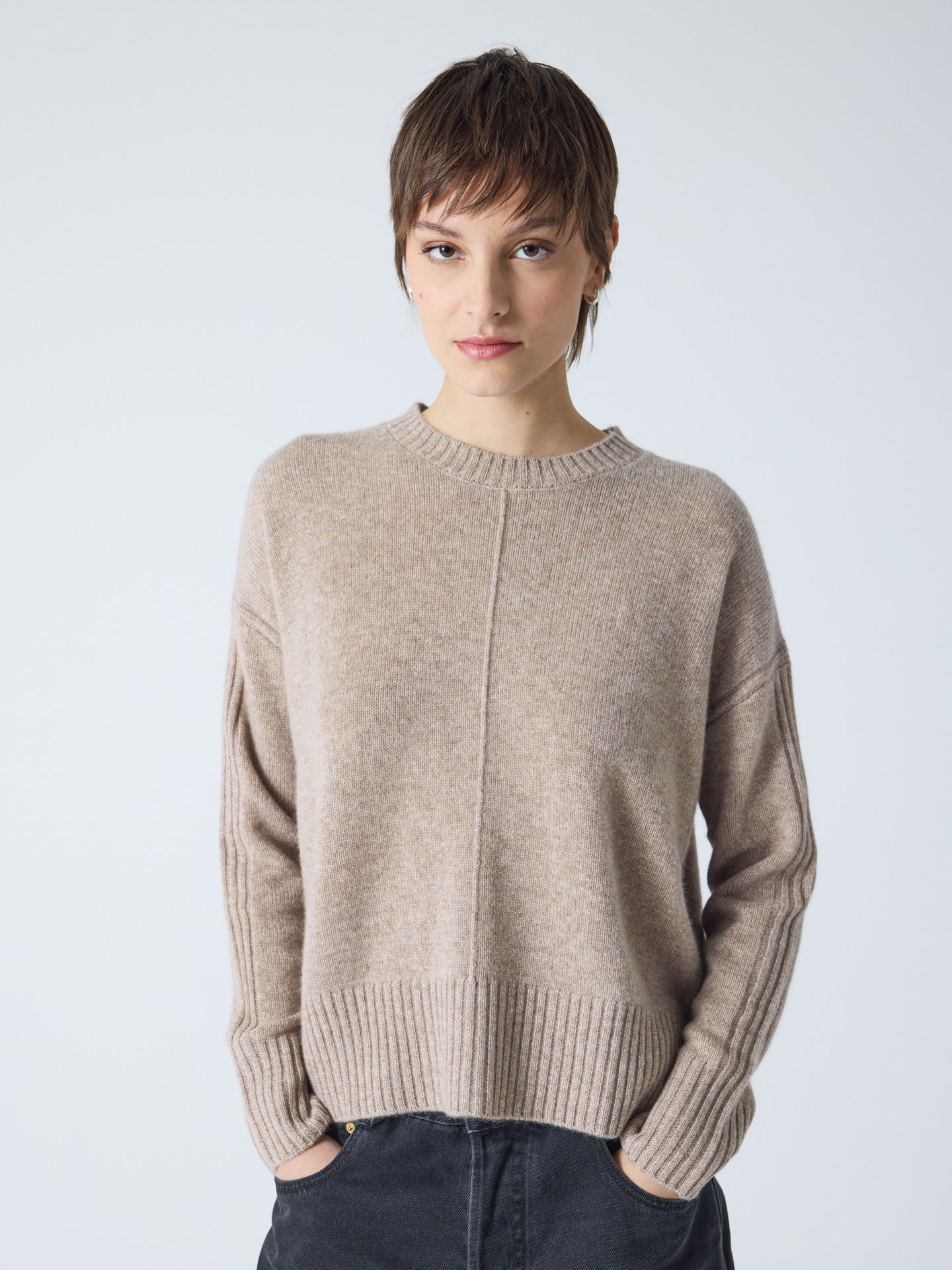 candace - Pull col roulé amovible - chestnut