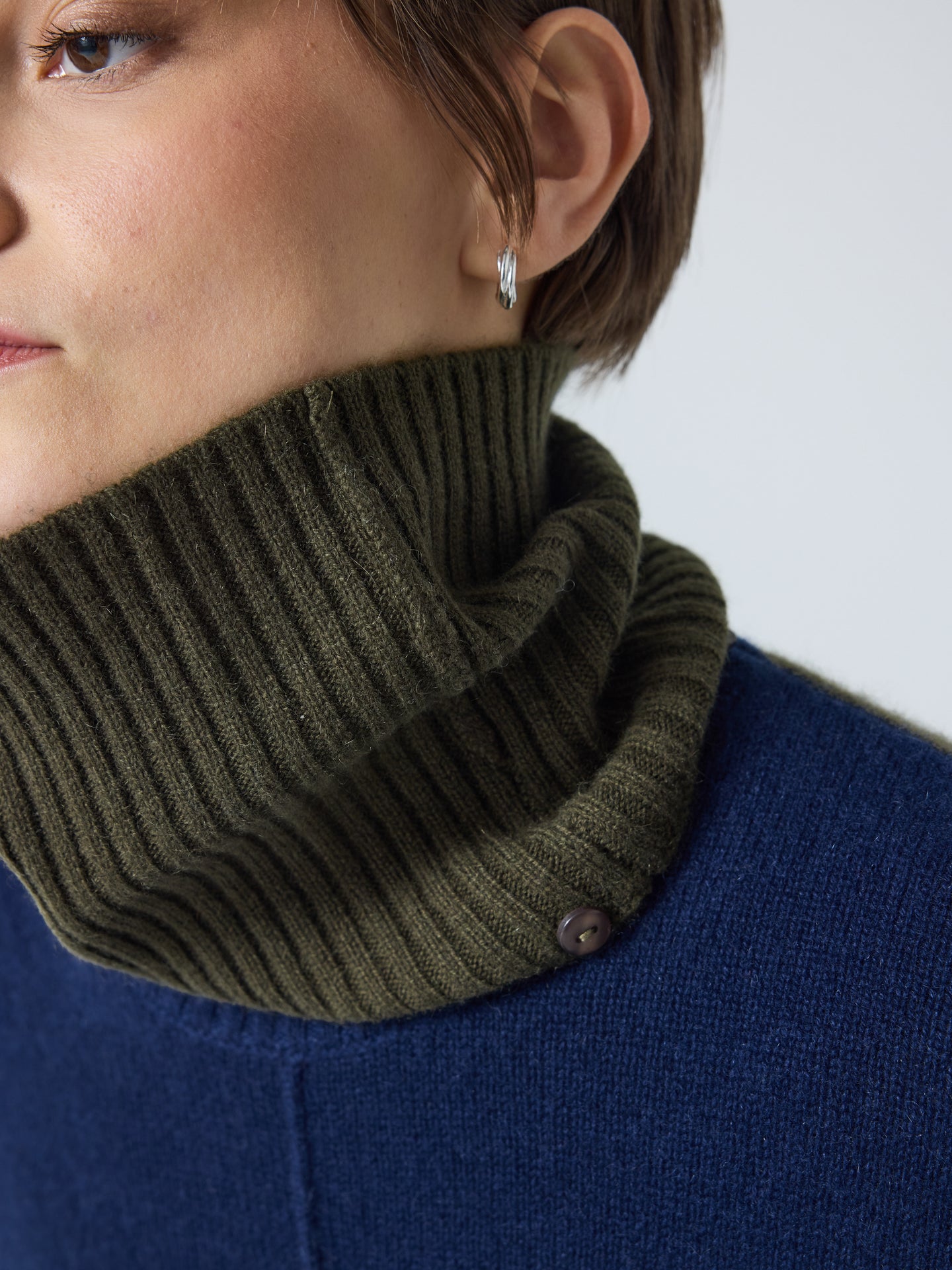 candace - Pull col roulé amovible - navy