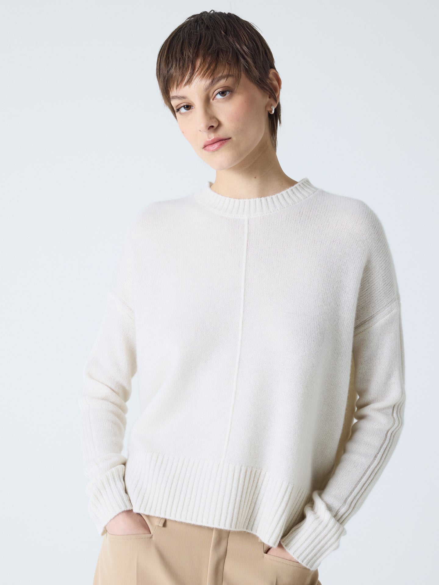 candace - Pull col roulé amovible - cream