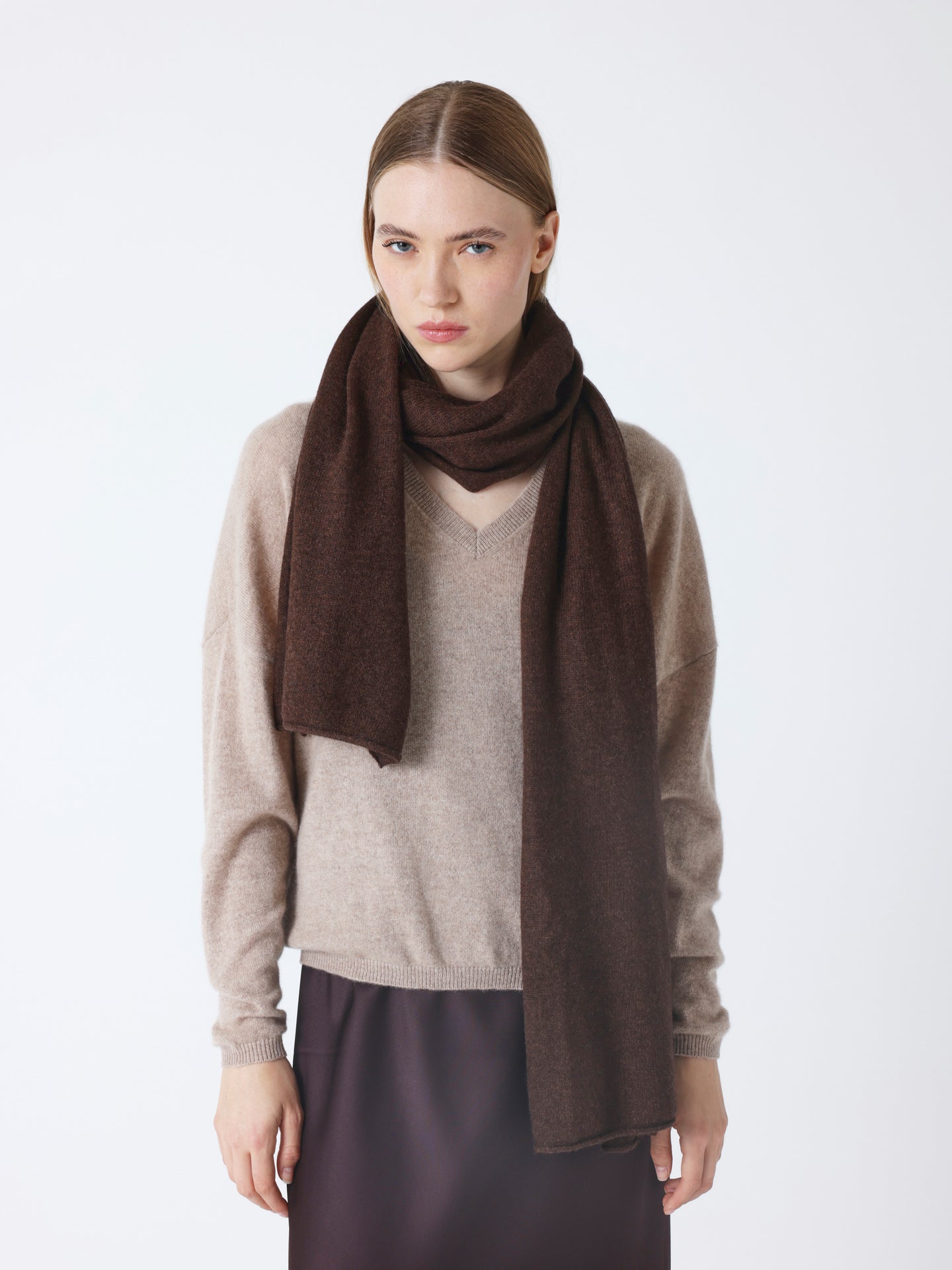 infinity - Écharpe 100% cachemire - brownie