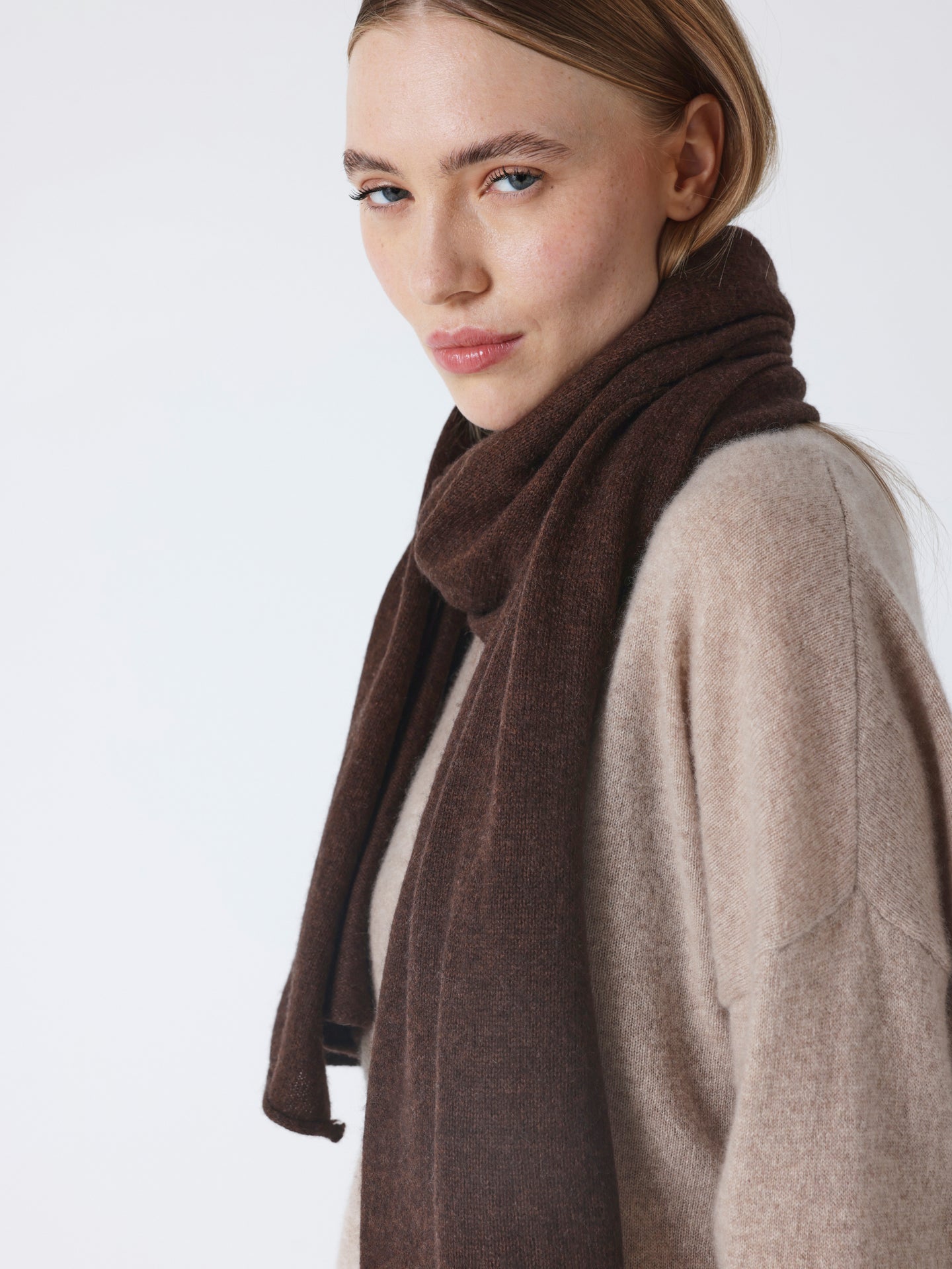 infinity - Écharpe 100% cachemire - brownie