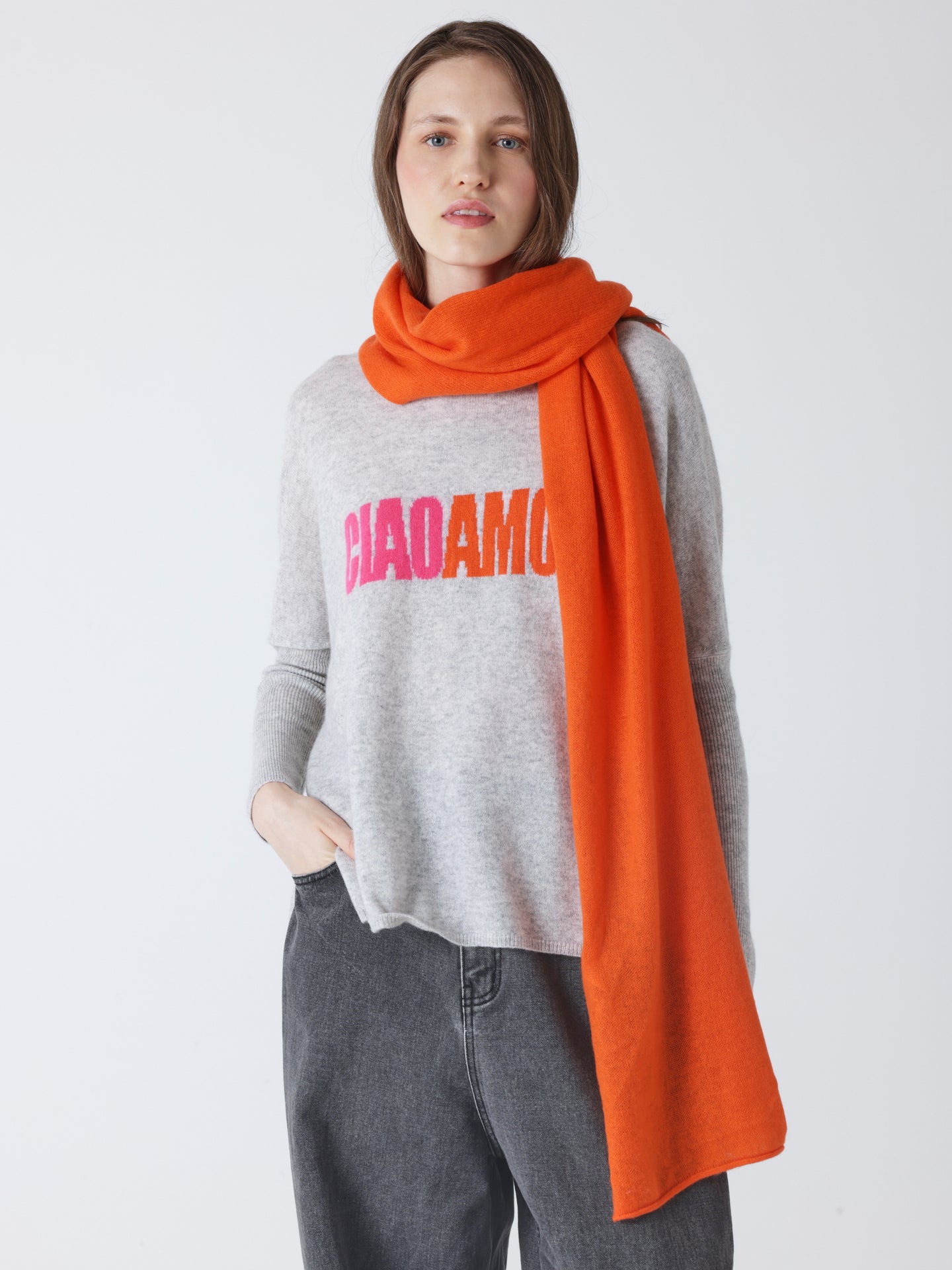 infinity - Schal aus 100 % Kaschmir - carrot