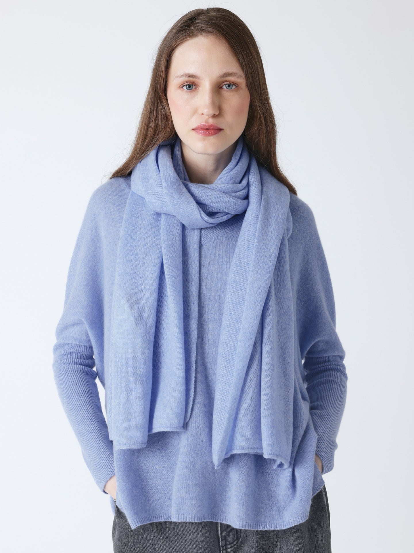 infinity - Schal aus 100 % Kaschmir - chambray blue