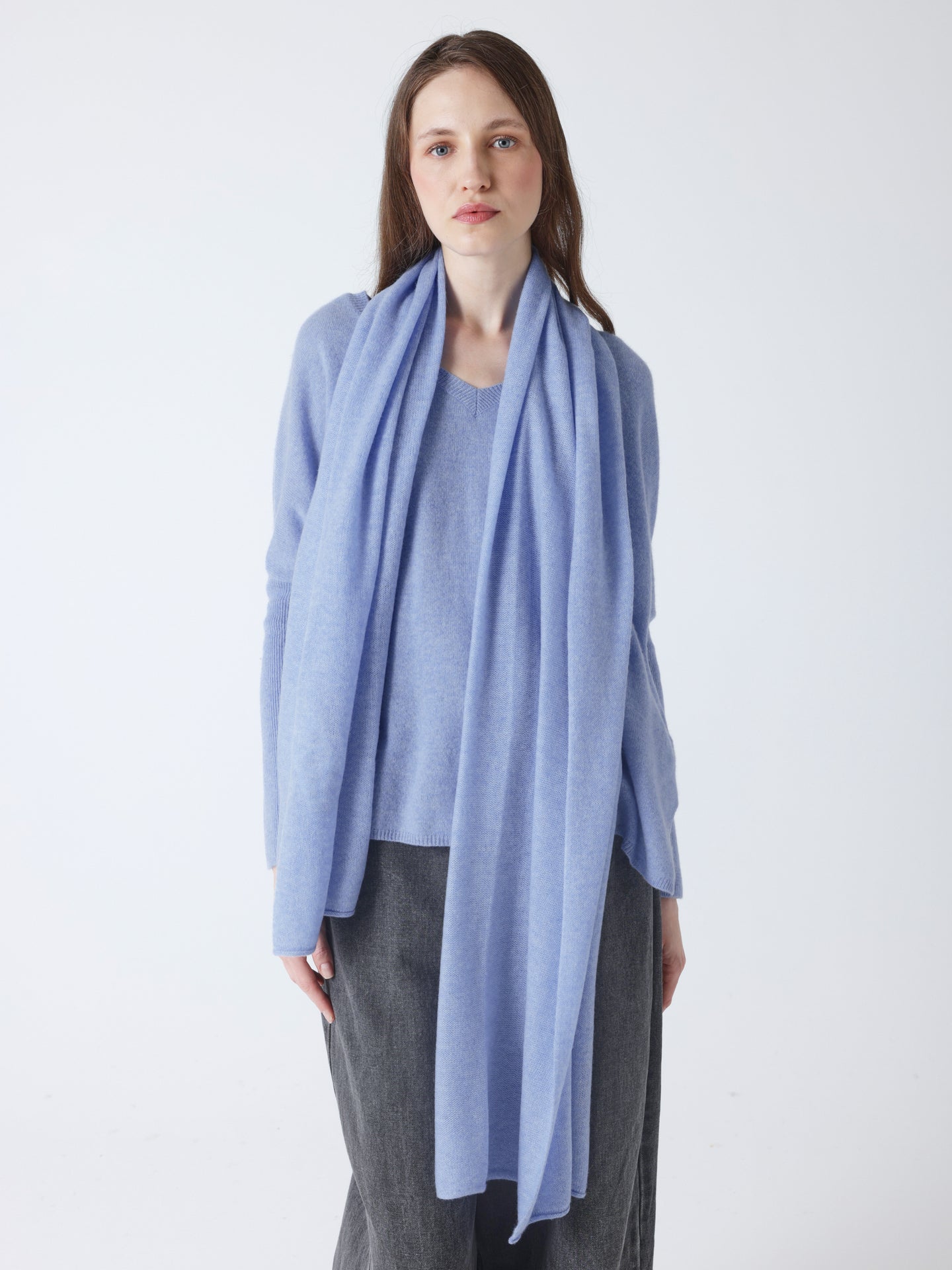 infinity - Schal aus 100 % Kaschmir - chambray blue