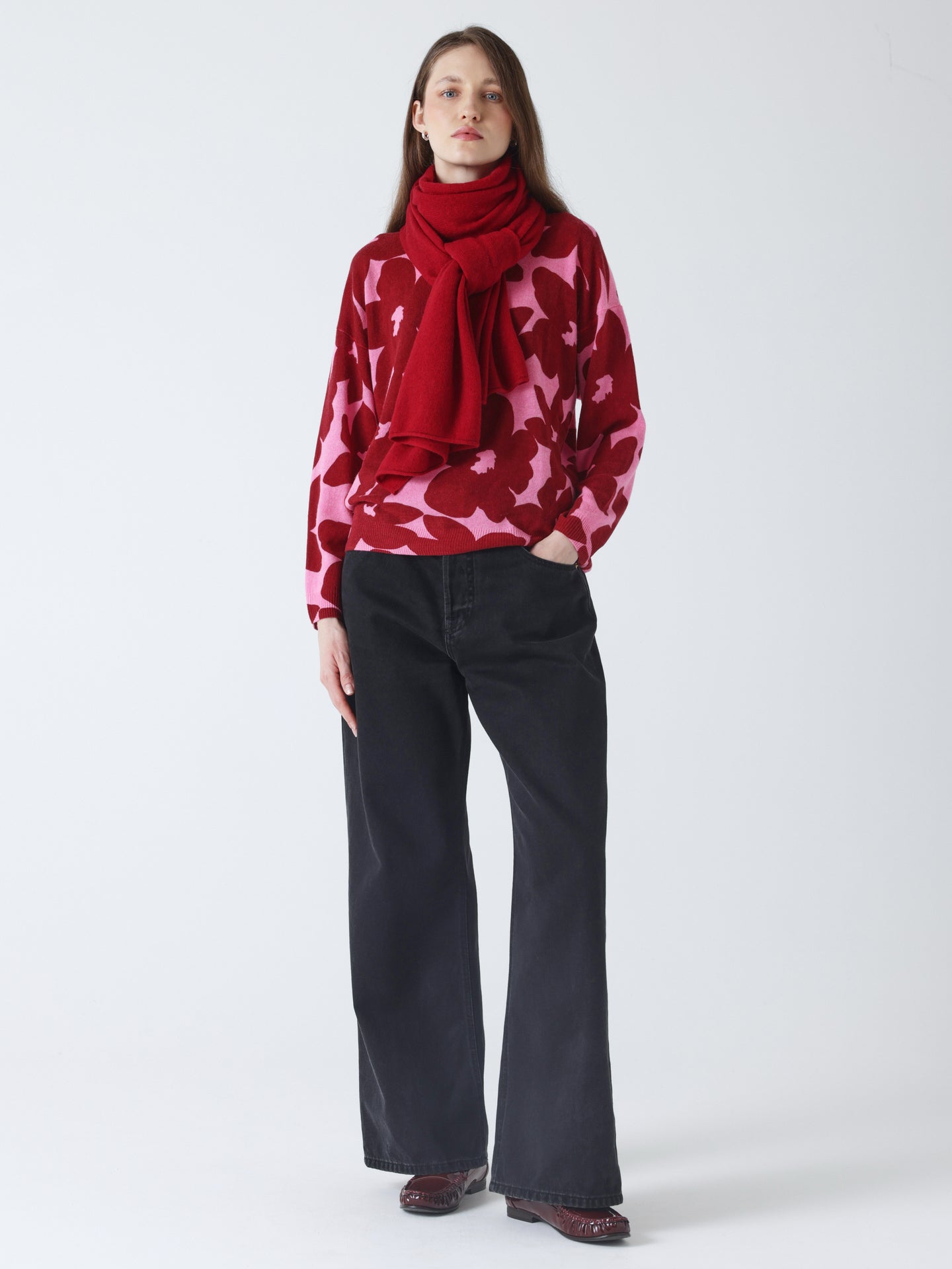 infinity - Écharpe 100% cachemire - cherry