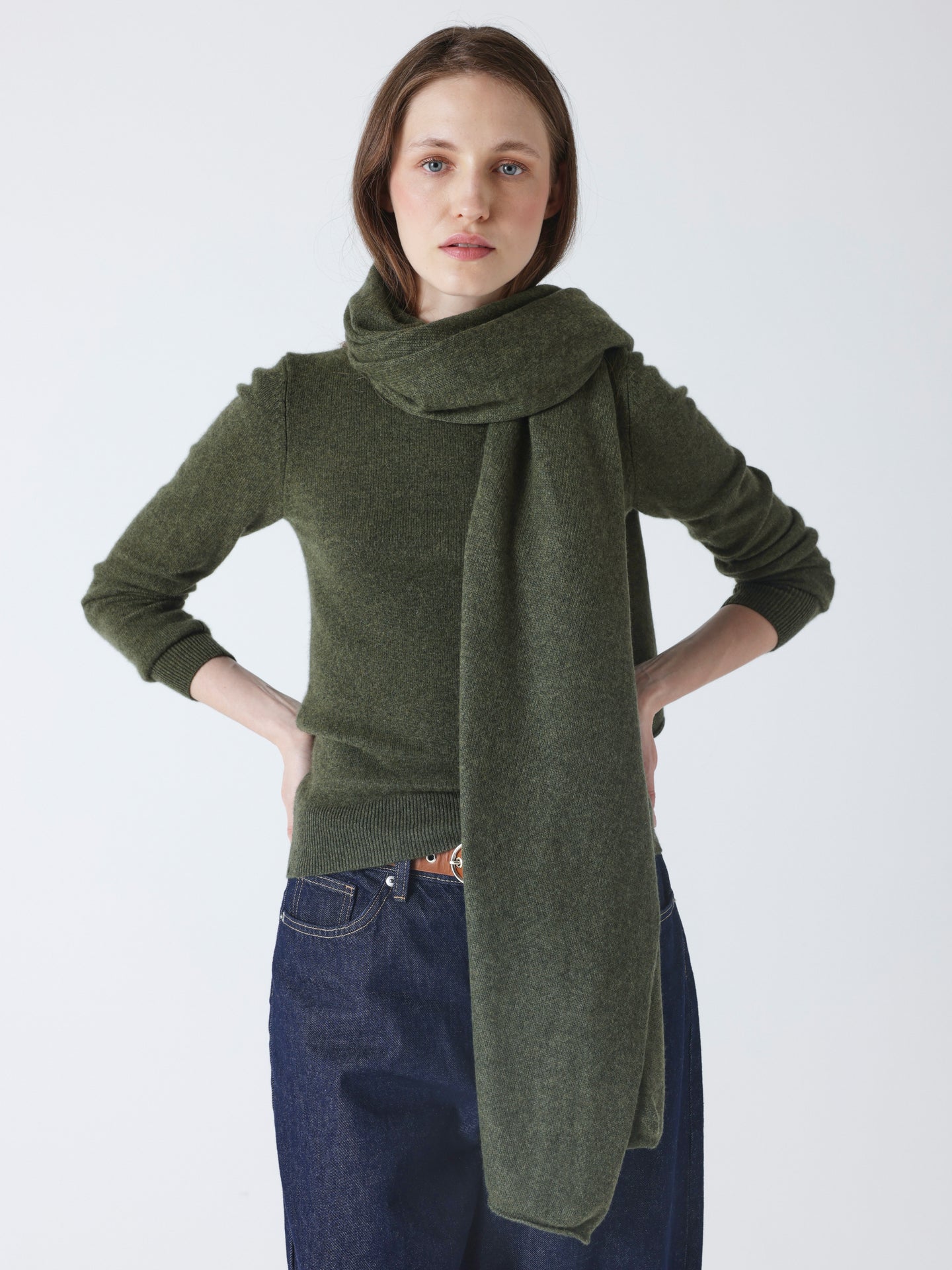 infinity - 100% cashmere scarf - forest