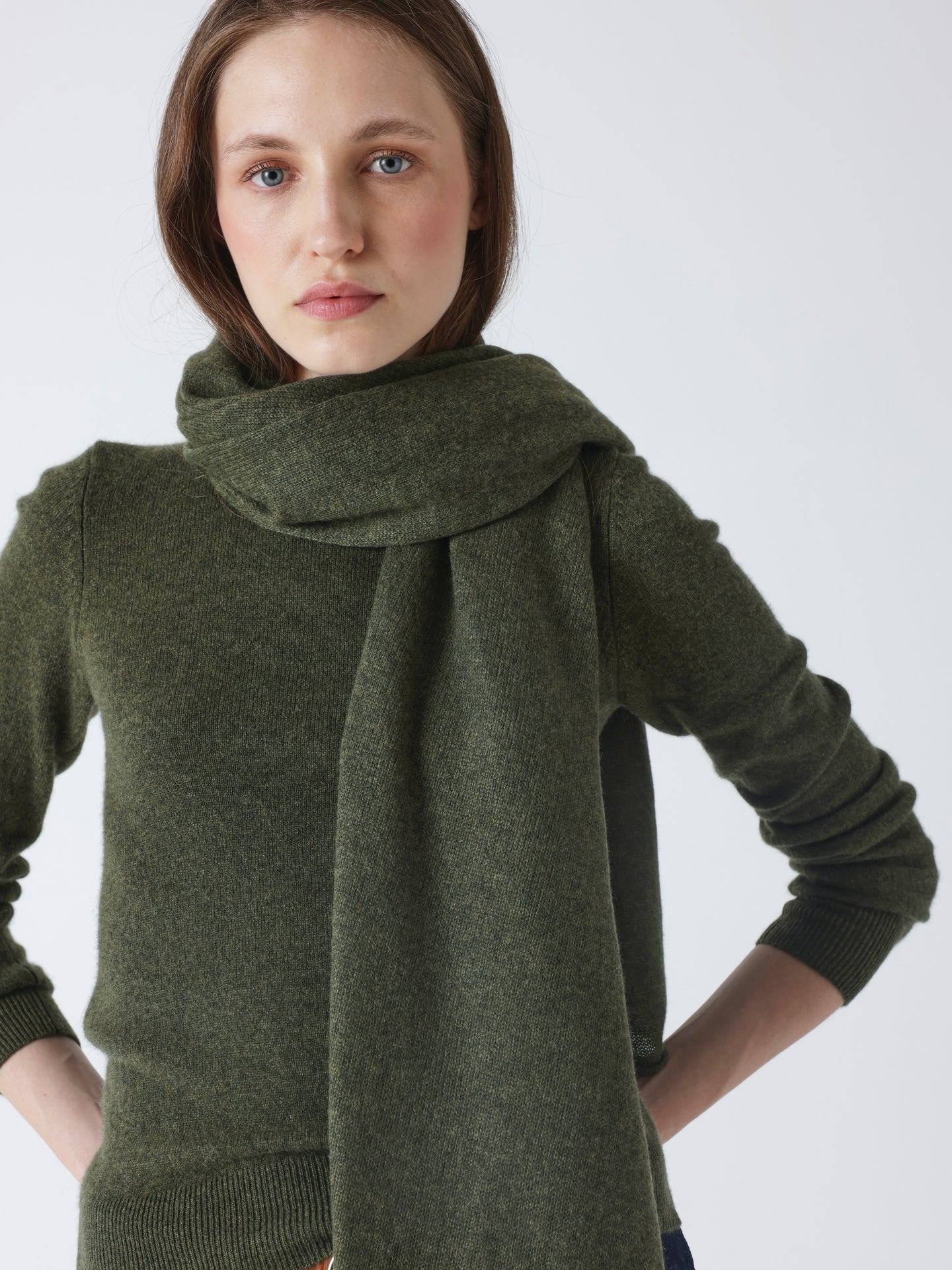 infinity - 100% cashmere scarf - forest