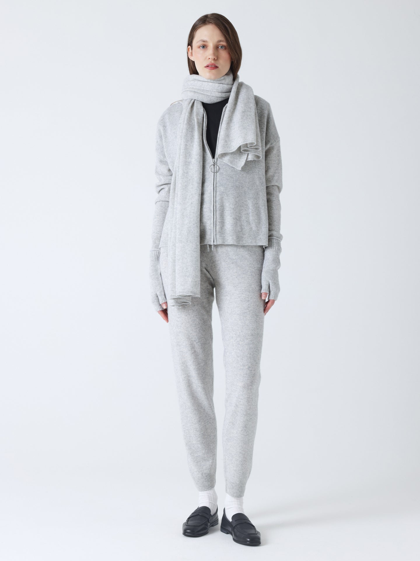sciarpa infinity - cashmere - light heather grey