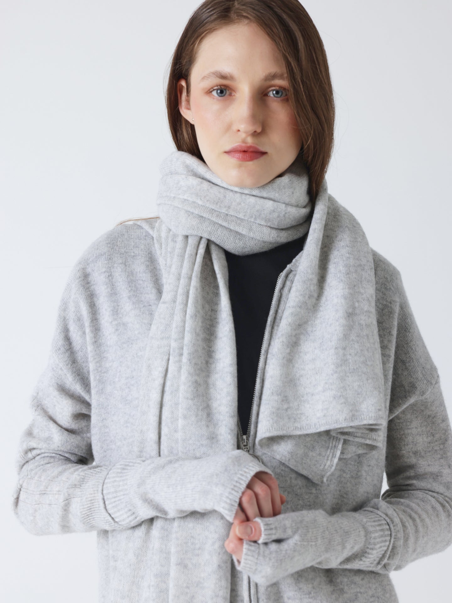 sciarpa infinity - cashmere - light heather grey