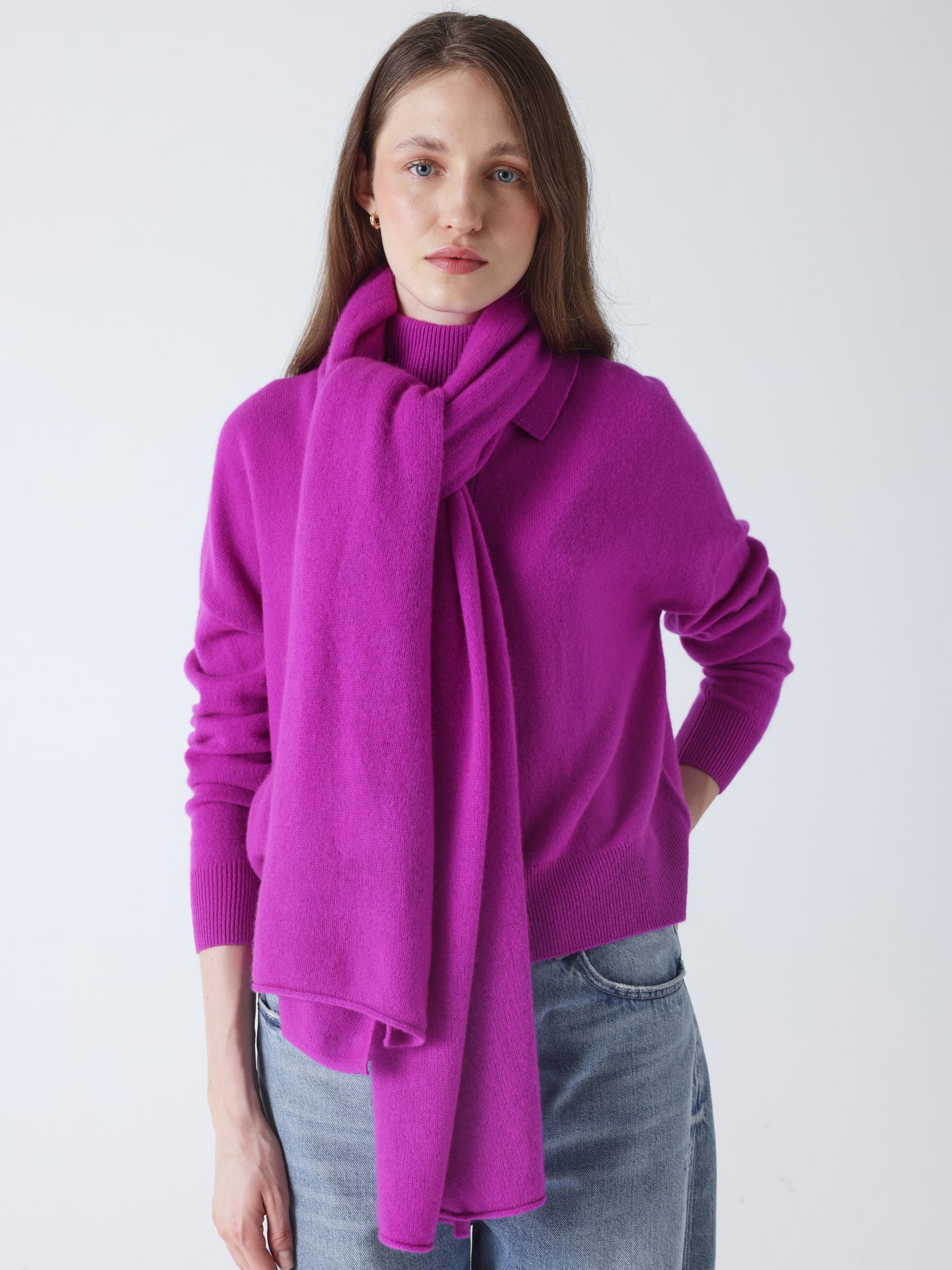 infinity - Schal aus 100 % Kaschmir - purple neon