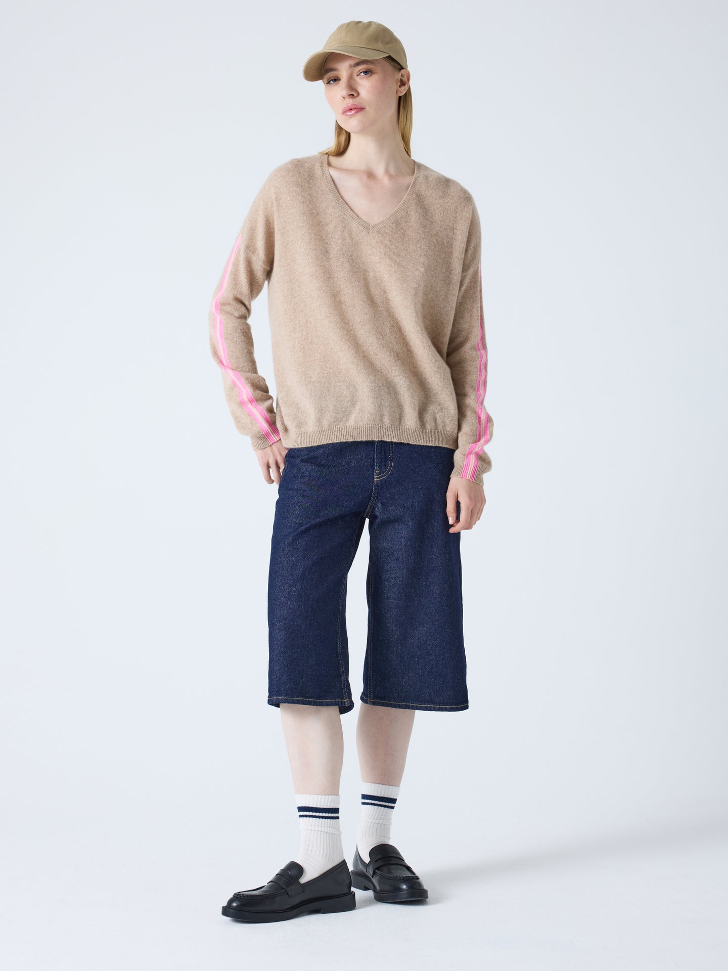 Alexia - Pullover mit V-Ausschnitt aus 100 % Kaschmir - Chestnut