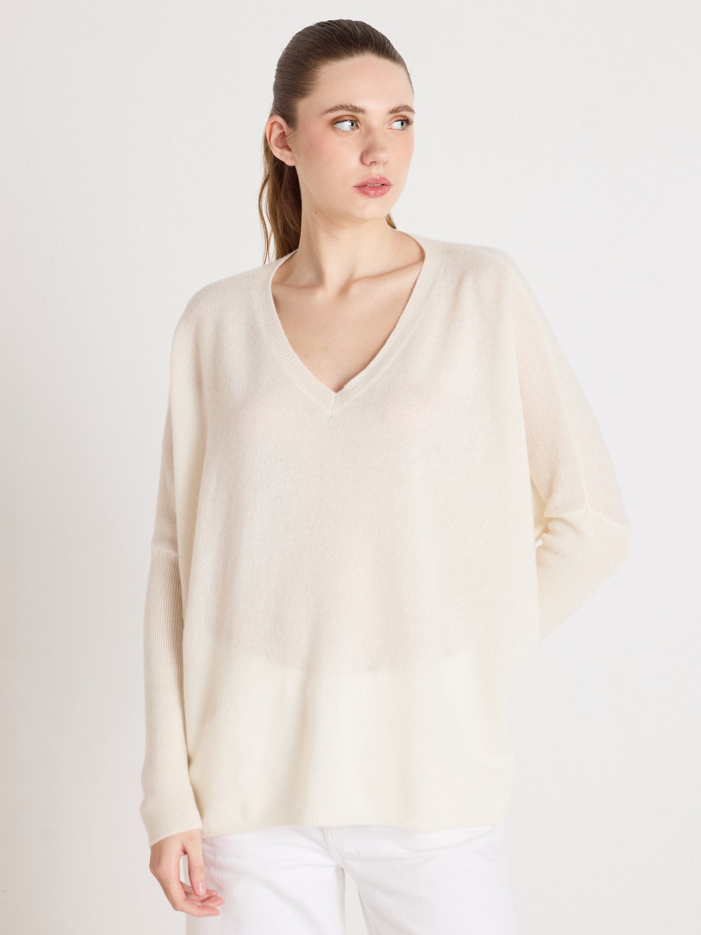 poncho maglione camille - cashmere - cream