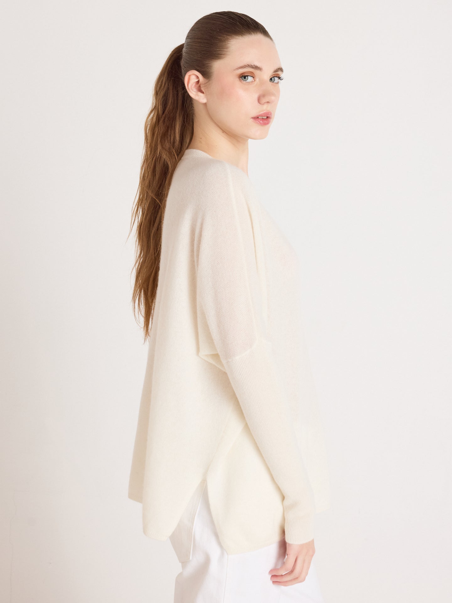 poncho maglione camille - cashmere - cream