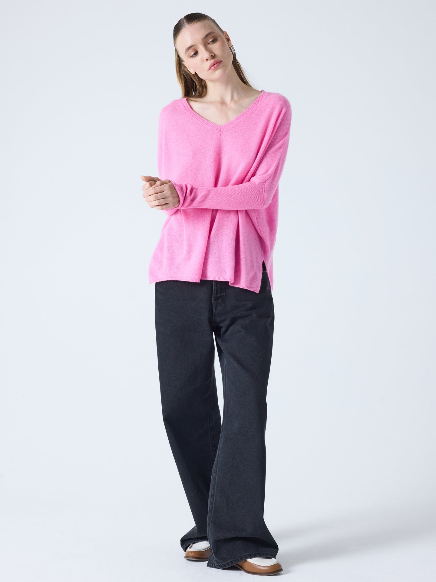 Camille - Ponchopullover aus Kaschmir - candy