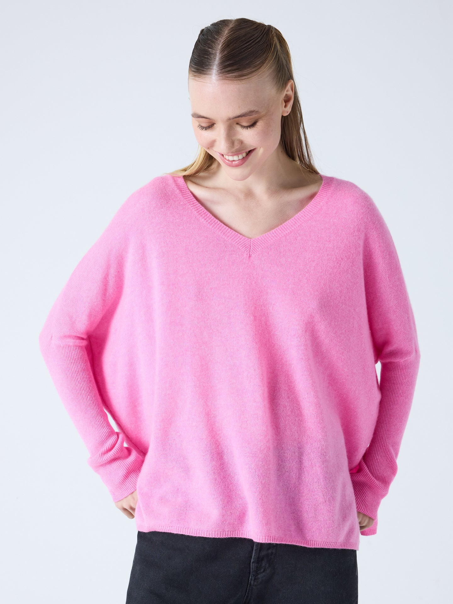 Camille - Ponchopullover aus Kaschmir - candy