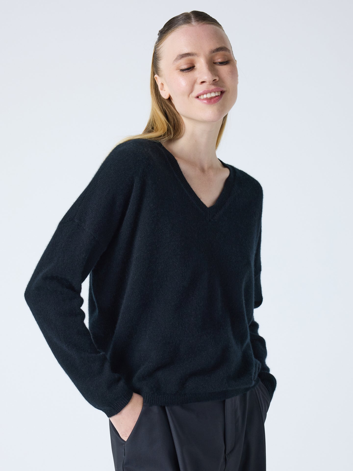 Alicia - Oversize-Kaschmirpullover - black