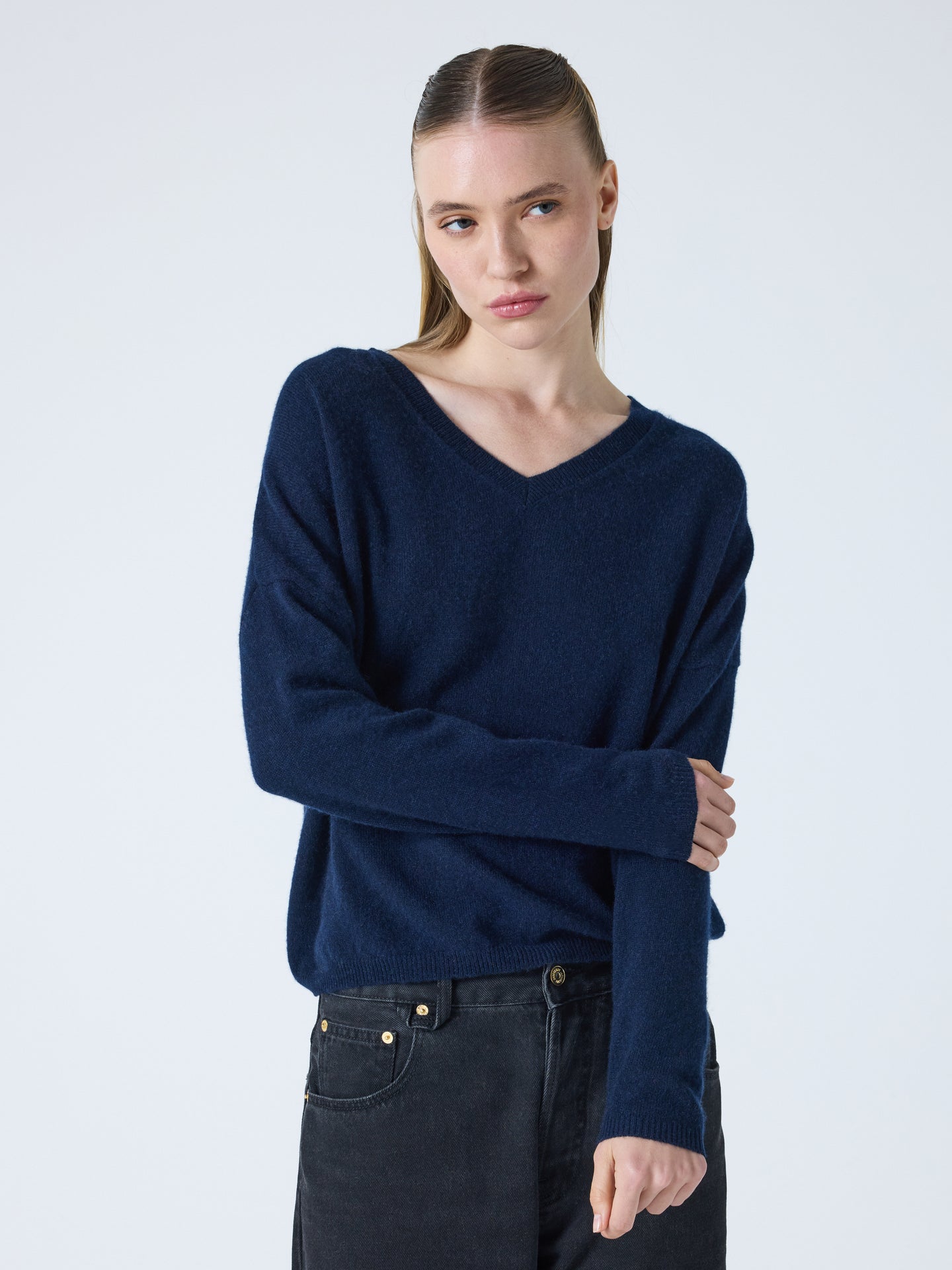 alicia - Pull oversize en cachemire - navy