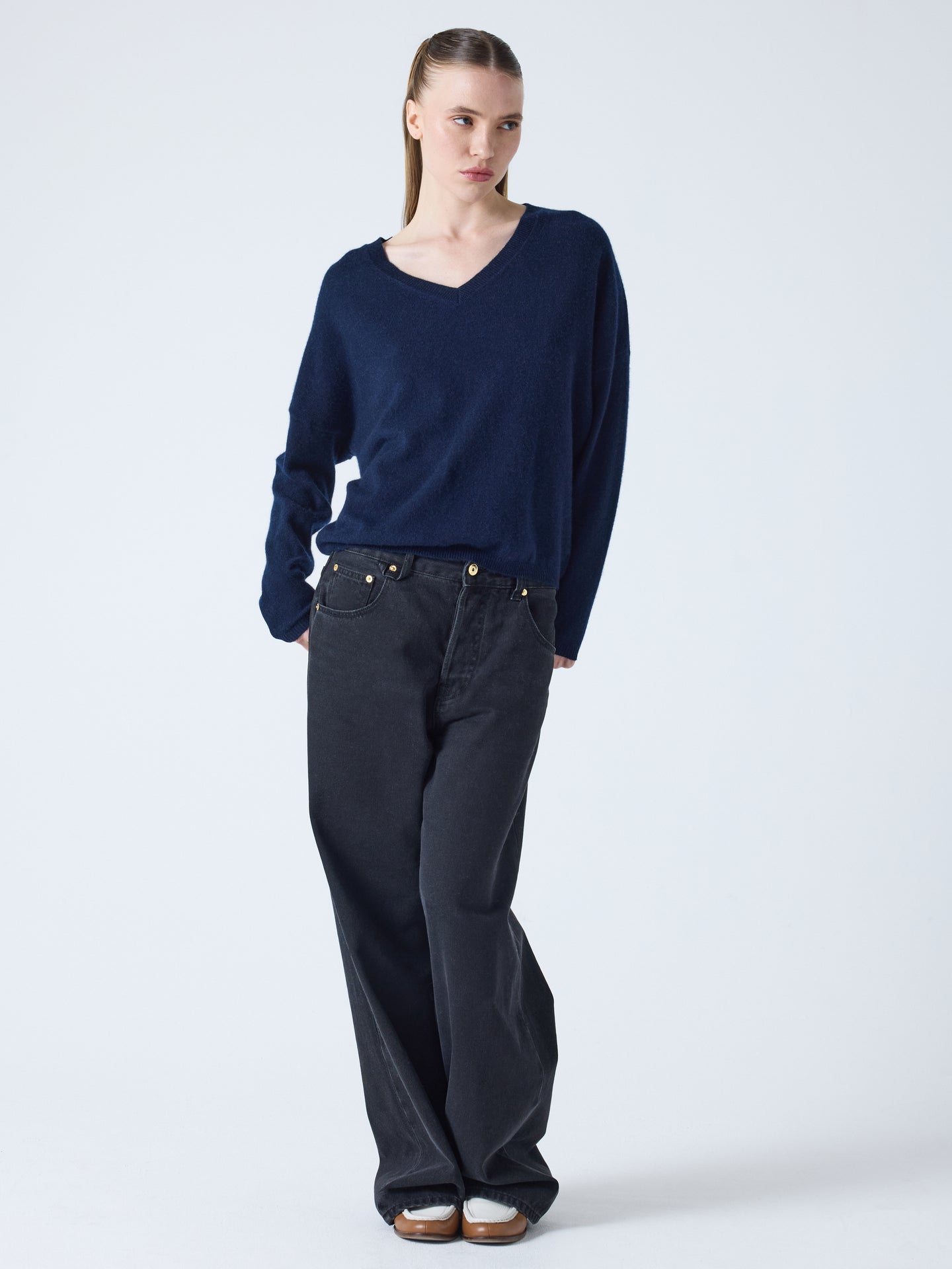 alicia - Pull oversize en cachemire - navy