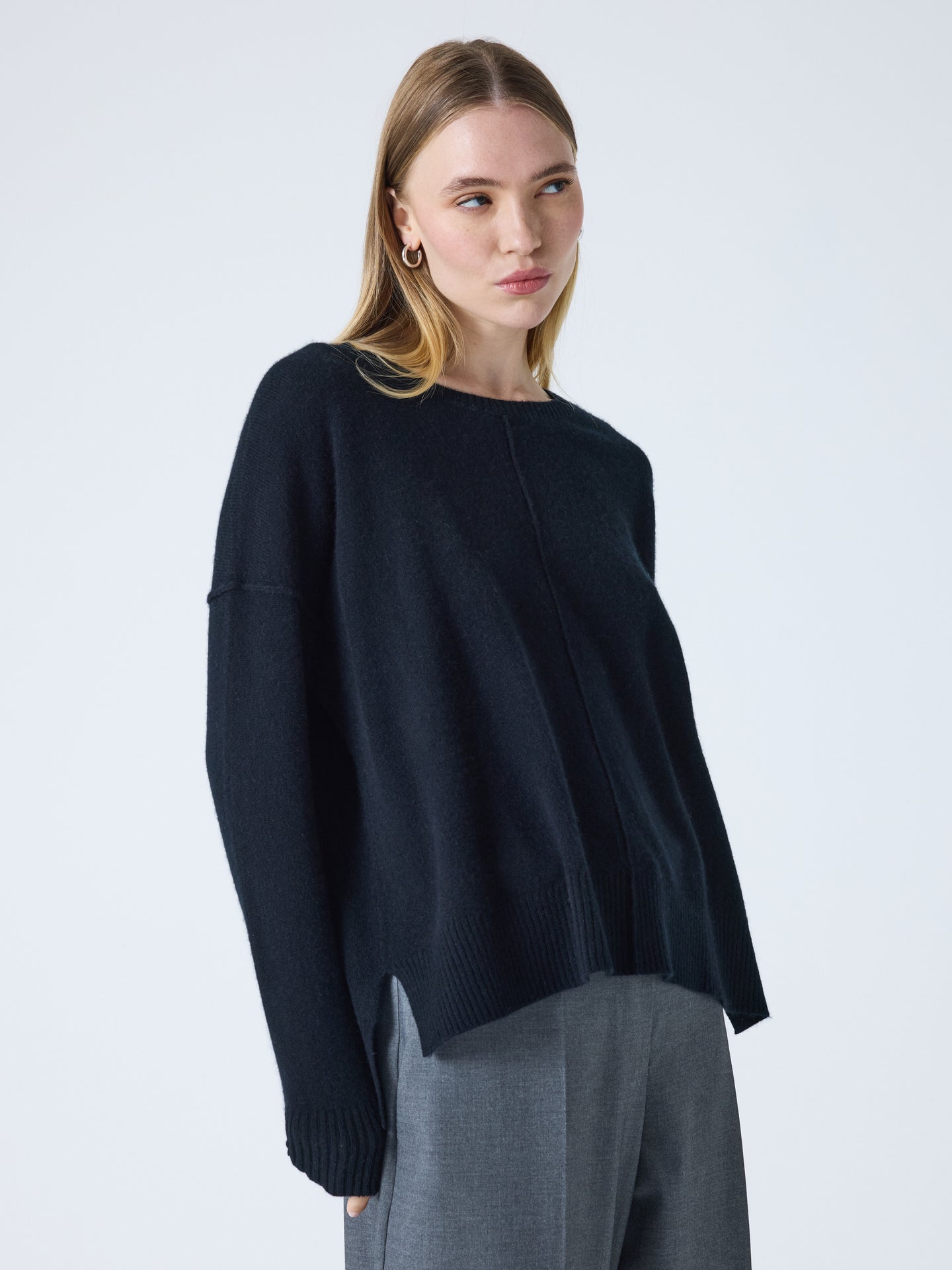 kenza - Oversized cashmere sweater - black