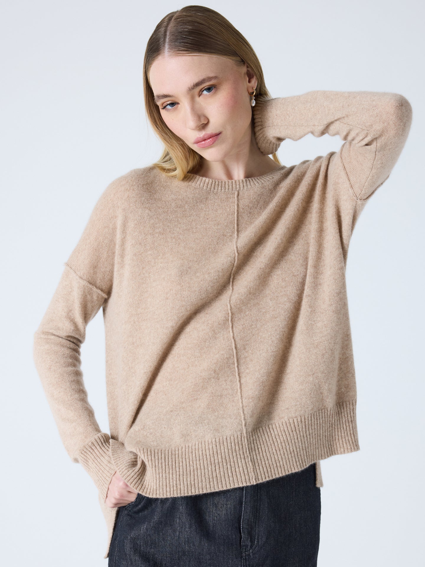 kenza - Oversized cashmere sweater - chestnut
