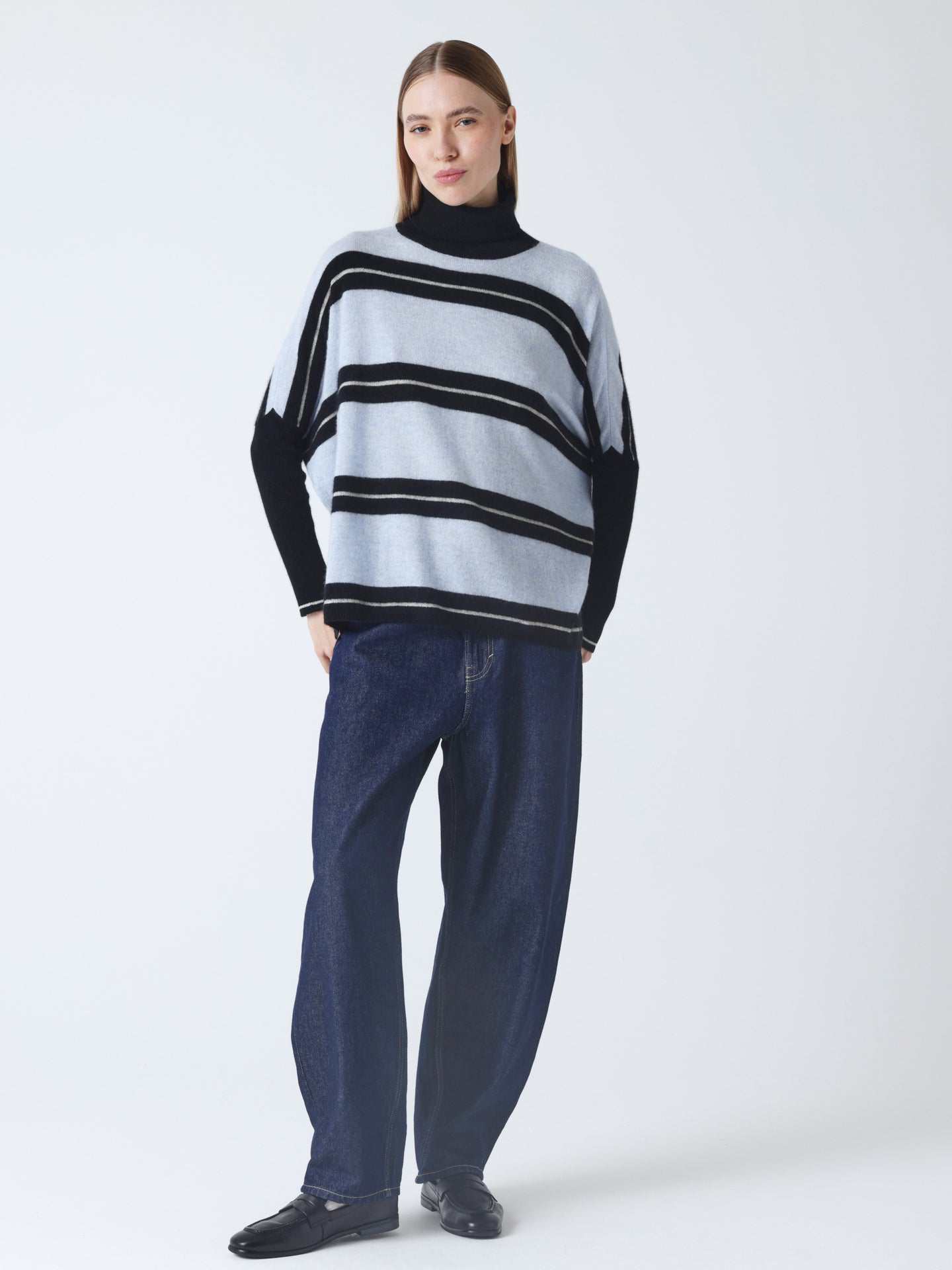 joanna - Poncho col roulé en cachemire - black