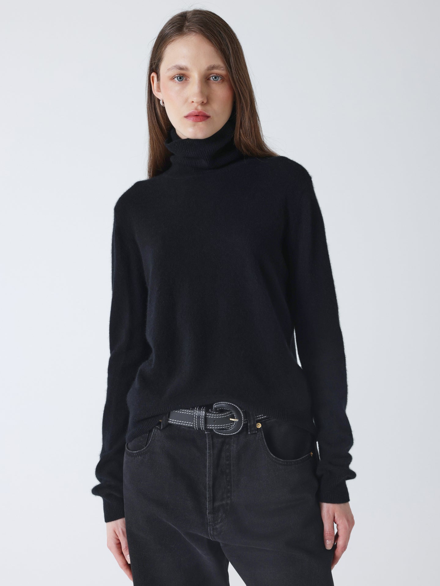 themys - Pull col roulé 100% cachemire - black