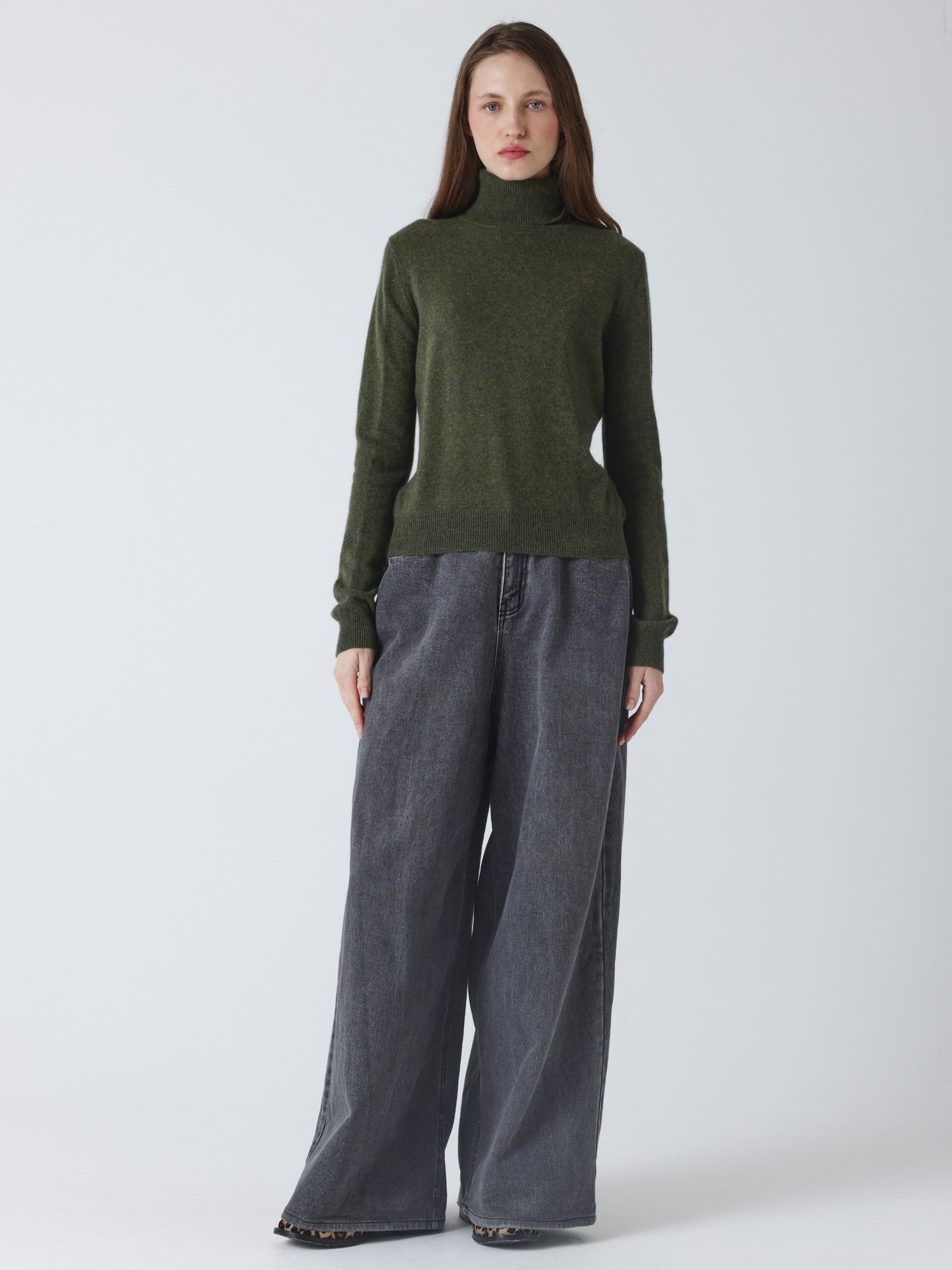 themys - Pull col roulé 100% cachemire - forest