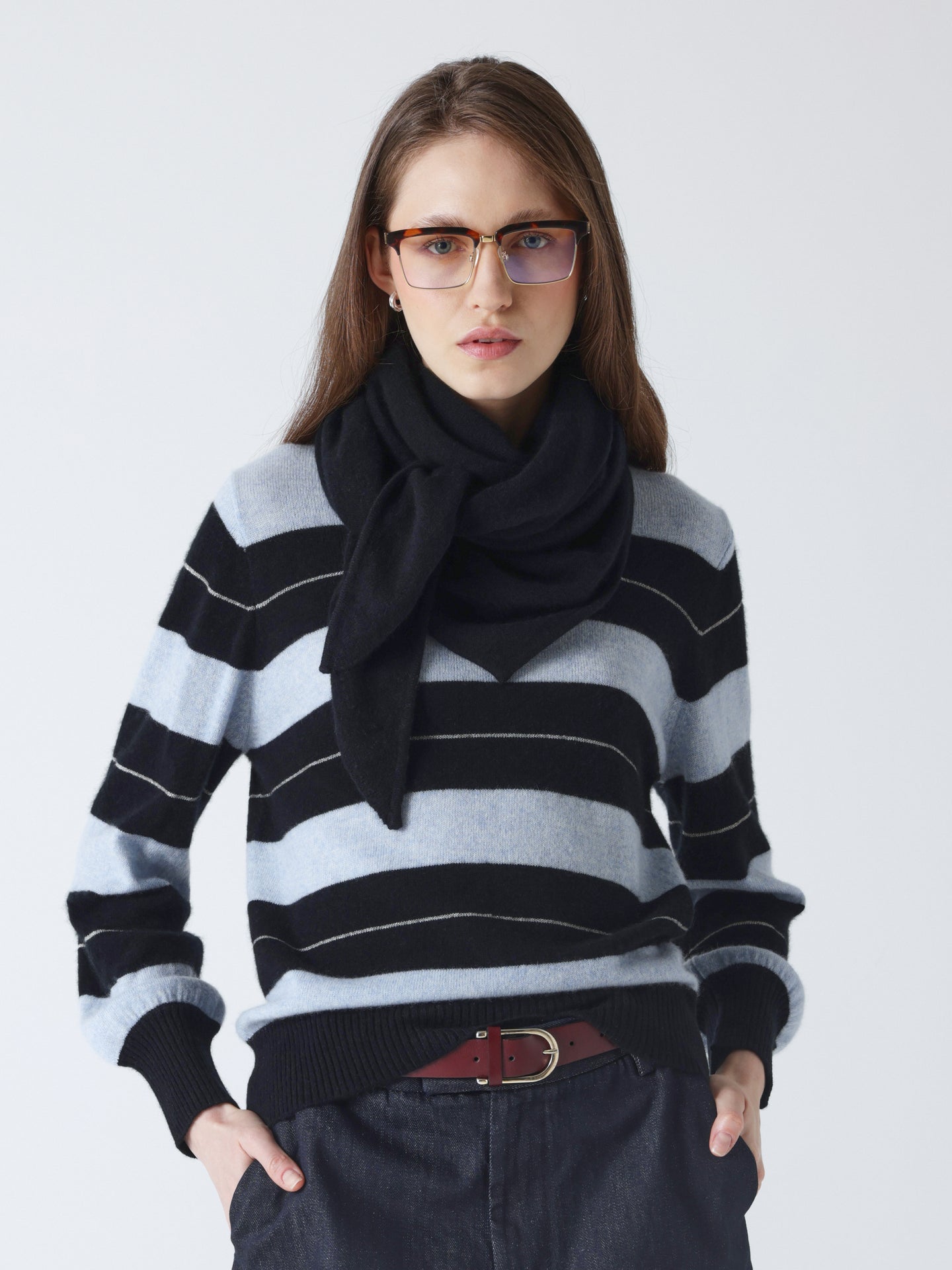 Gladys - Schal aus 100 % Kaschmir - black