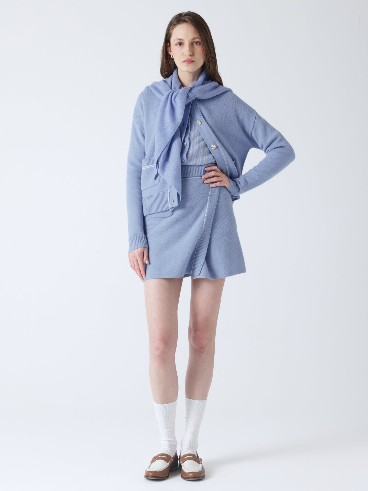 gladys - Écharpe 100% cachemire - chambray blue